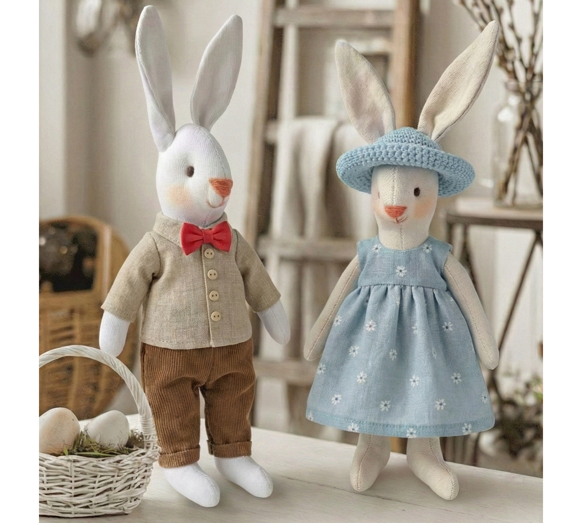 Easter Bunny Family Sewing Pattern PDF – Bunny Set with Clothes