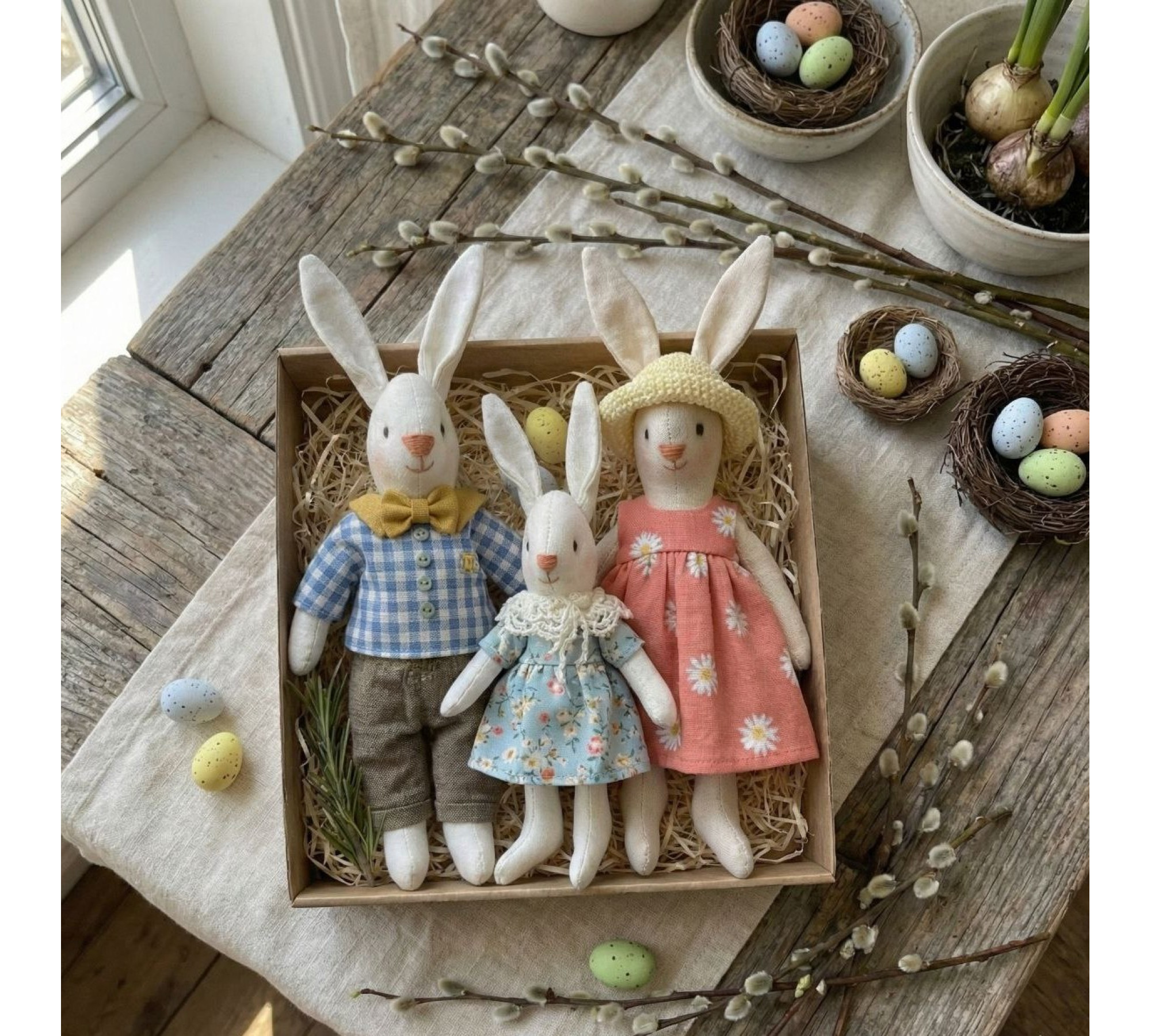 Easter Bunny Family Sewing Pattern PDF – Bunny Set with Clothes