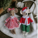 Christmas Mouse Sewing Pattern PDF – Felt Mice with Festive Clothes (Santa Outfit, 6 inch)