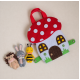 Pocket Felt Animal Sewing Pattern PDF – Mini Toys and Mushroom Bag Set