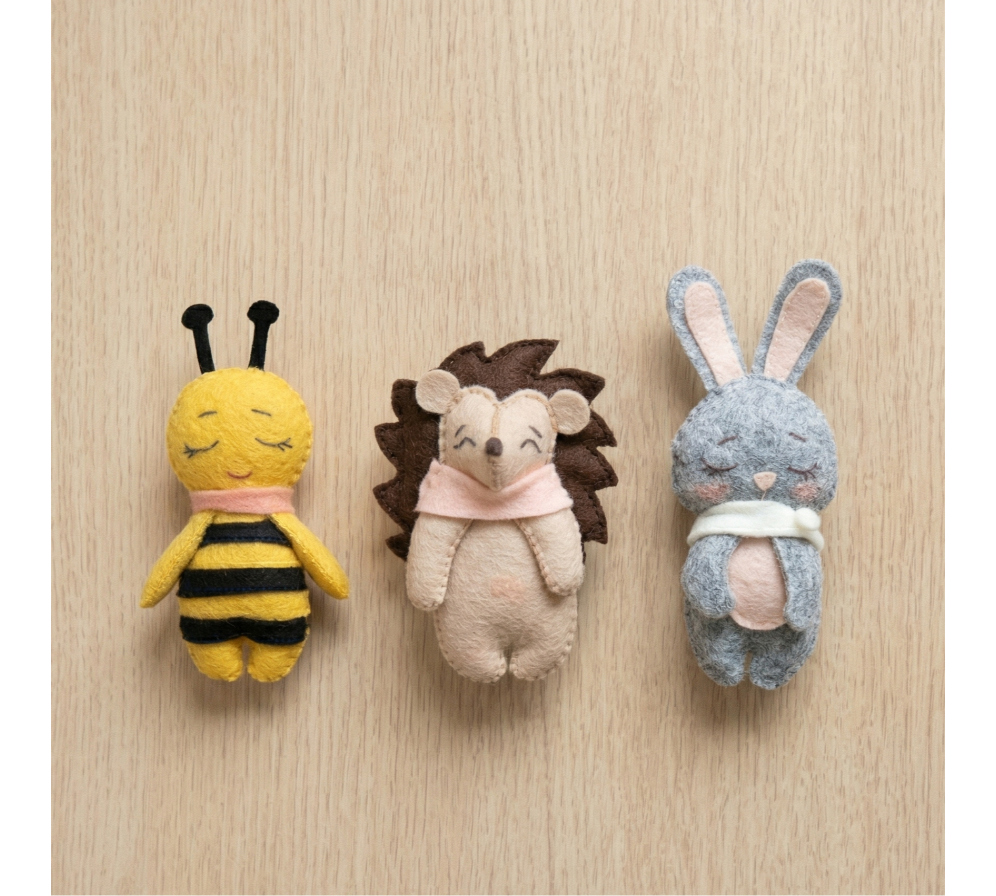 Pocket Felt Animal Sewing Pattern PDF – Mini Toys and Mushroom Bag Set