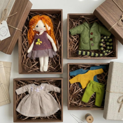 Mini Rag Doll Sewing Pattern PDF – Small Doll with Clothes (5.5 inches)