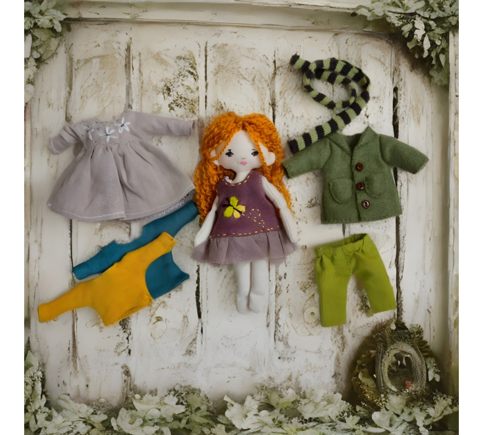 Mini Rag Doll Sewing Pattern PDF – Small Doll with Clothes