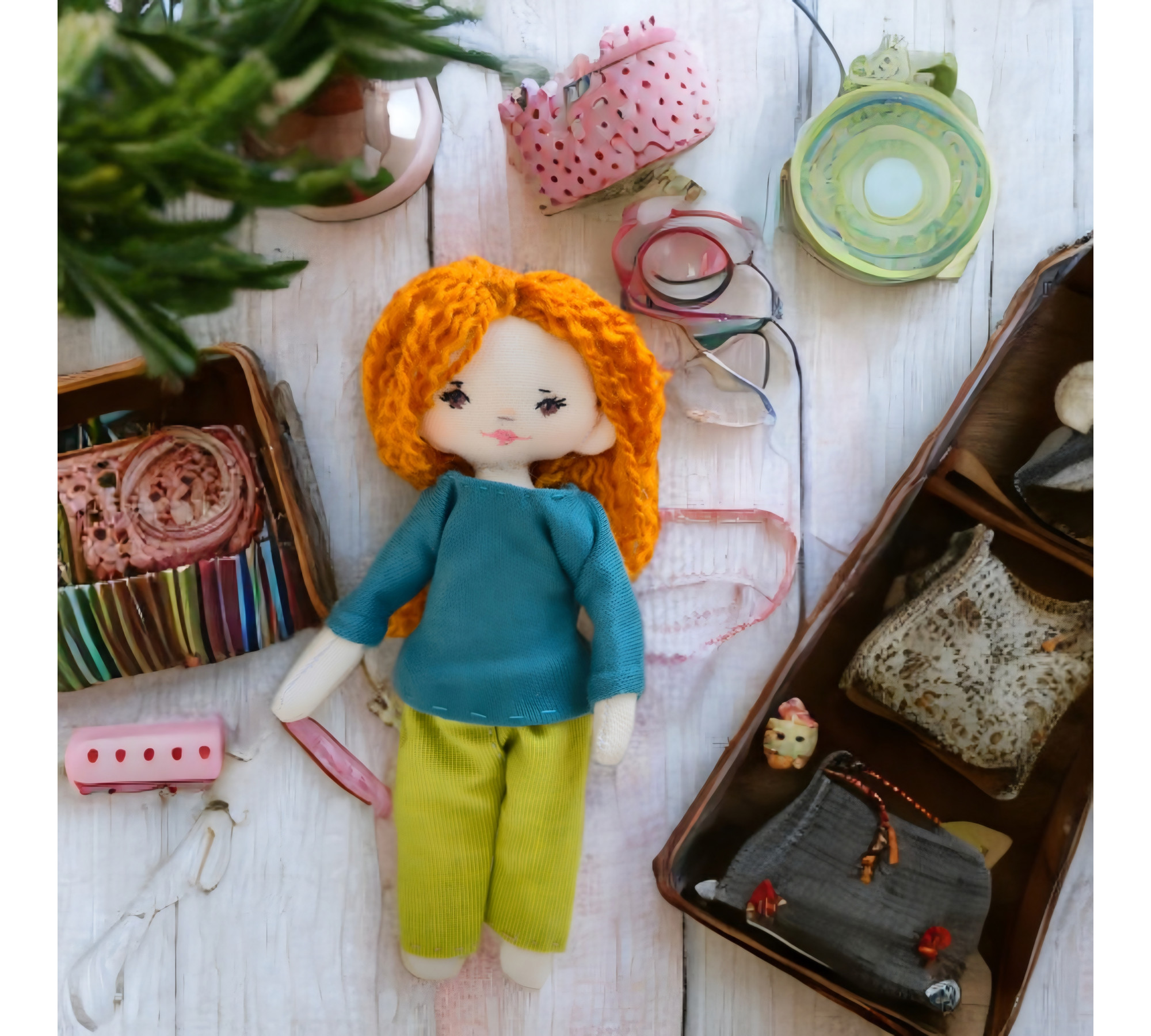 Mini Rag Doll Sewing Pattern PDF – Small Doll with Clothes