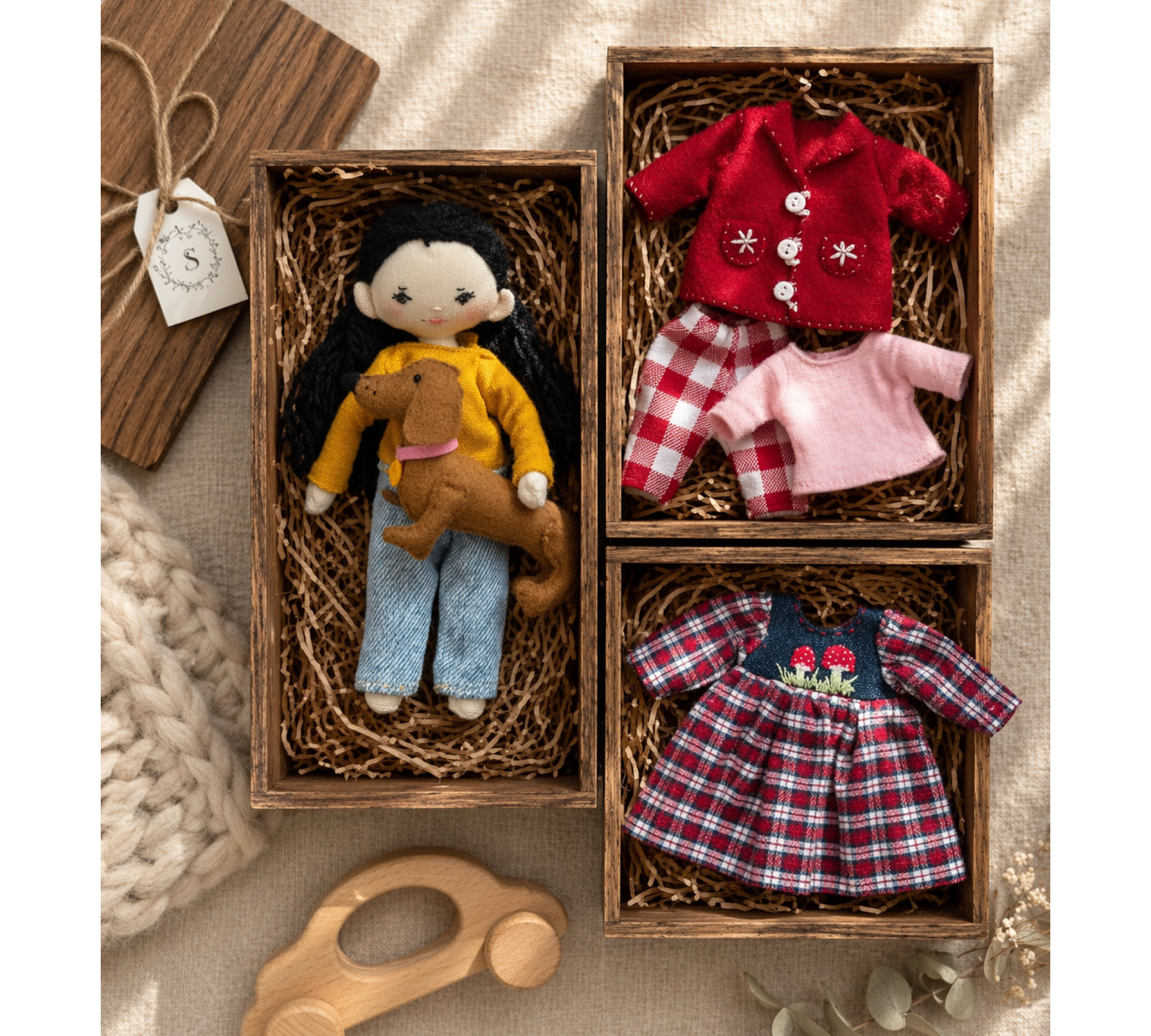 Mini Rag Doll and Dog Sewing Pattern PDF – Doll with Clothes Mini Rag Doll and Dog Sewing Pattern PDF – Doll with Clothes