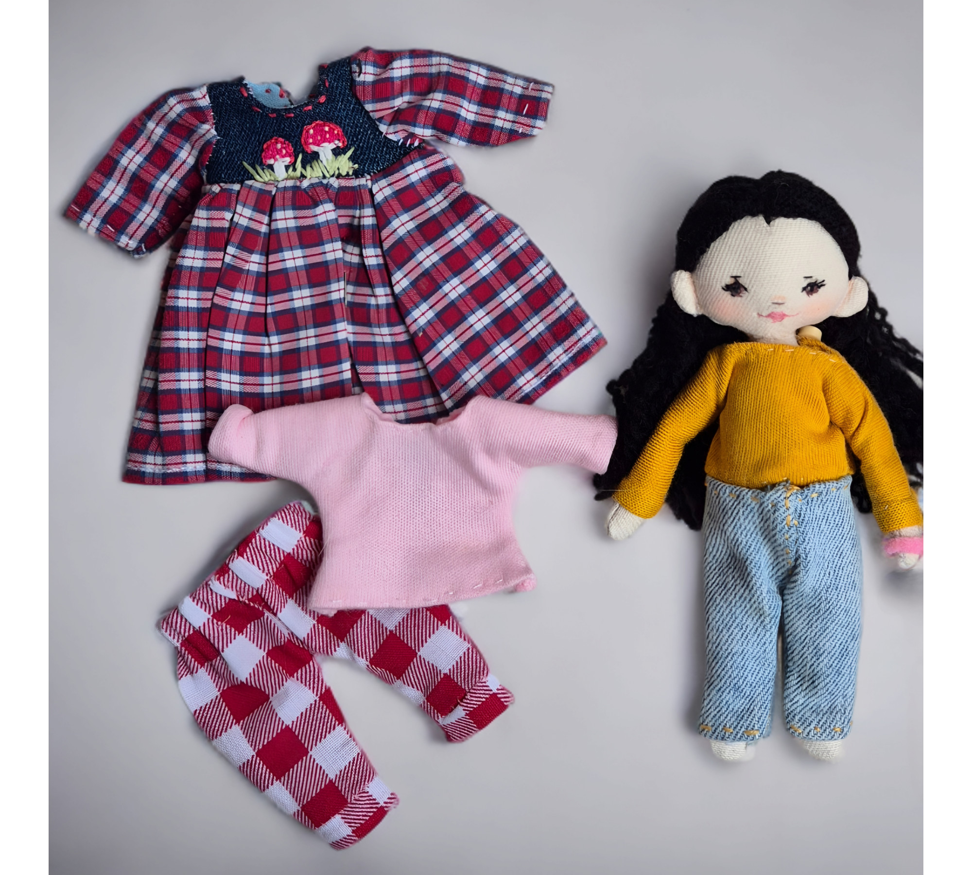 Mini Rag Doll and Dog Sewing Pattern PDF – Doll with Clothes