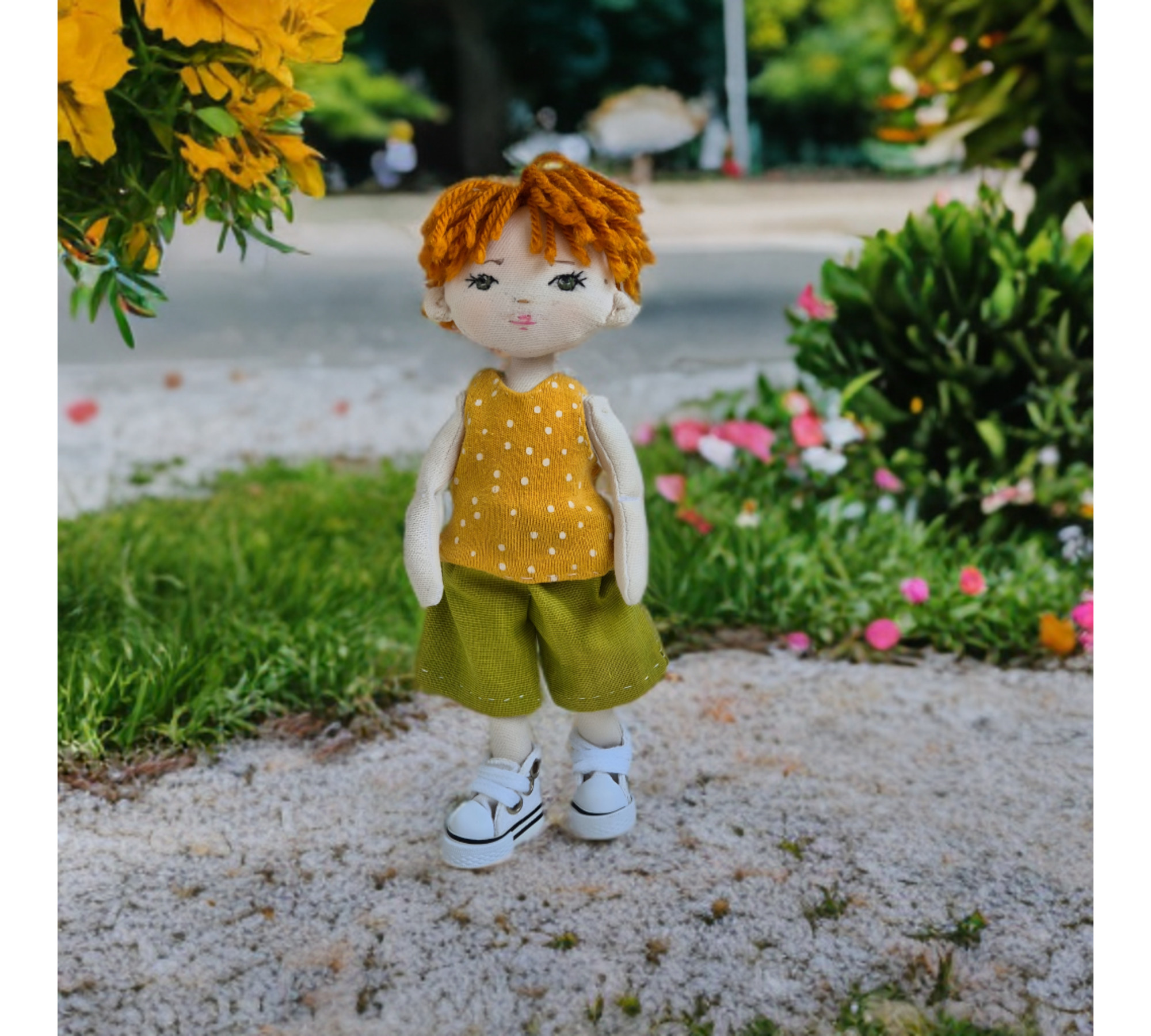 Rag Boy Doll Sewing Pattern PDF – Doll with Clothes and Corgi