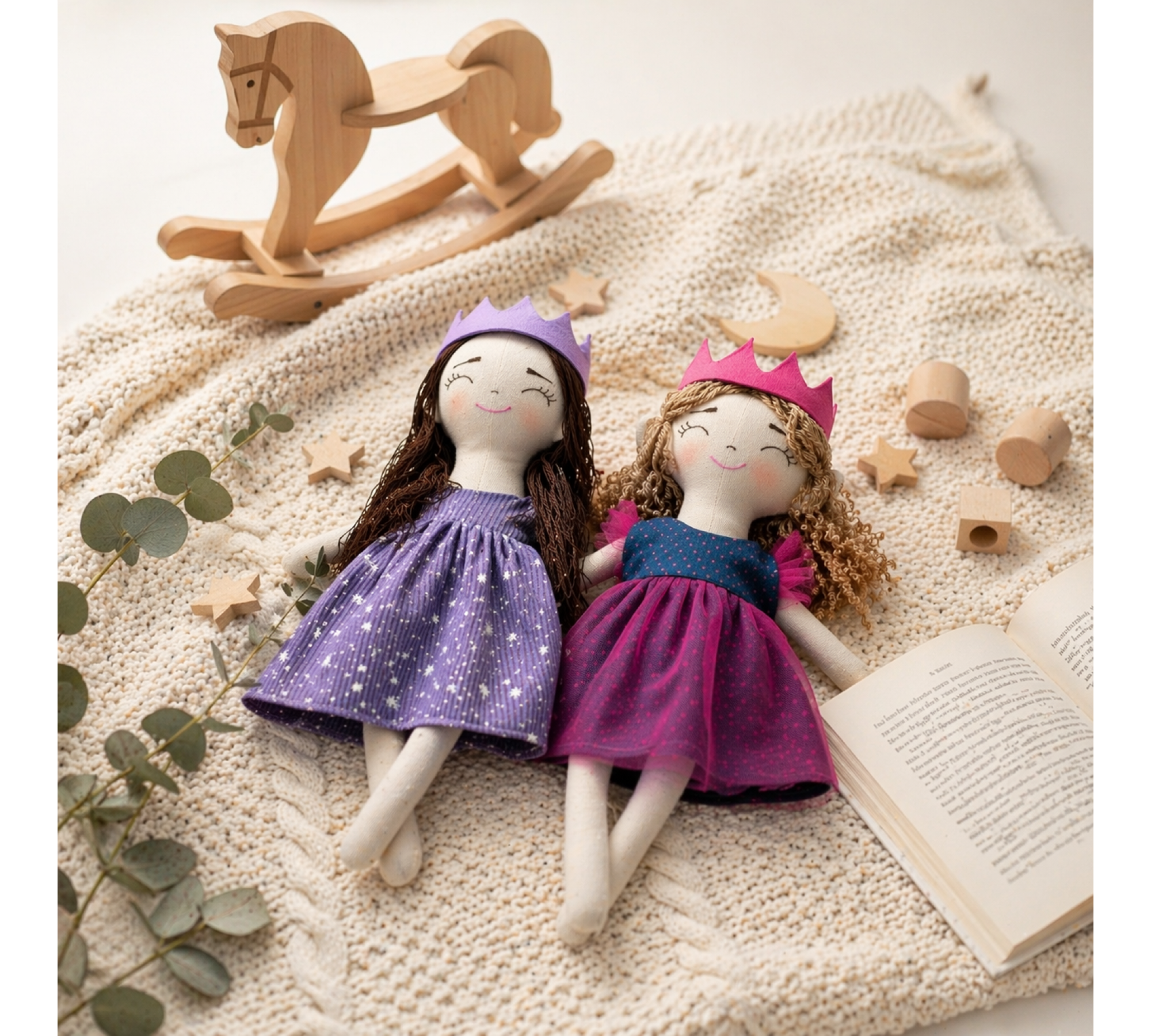 Princess Rag Doll Sewing Pattern PDF – Fabric Doll with Clothes