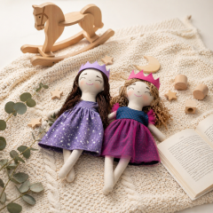 Princess Rag Doll Sewing Pattern PDF – Fabric Doll with Clothes (14 inches)