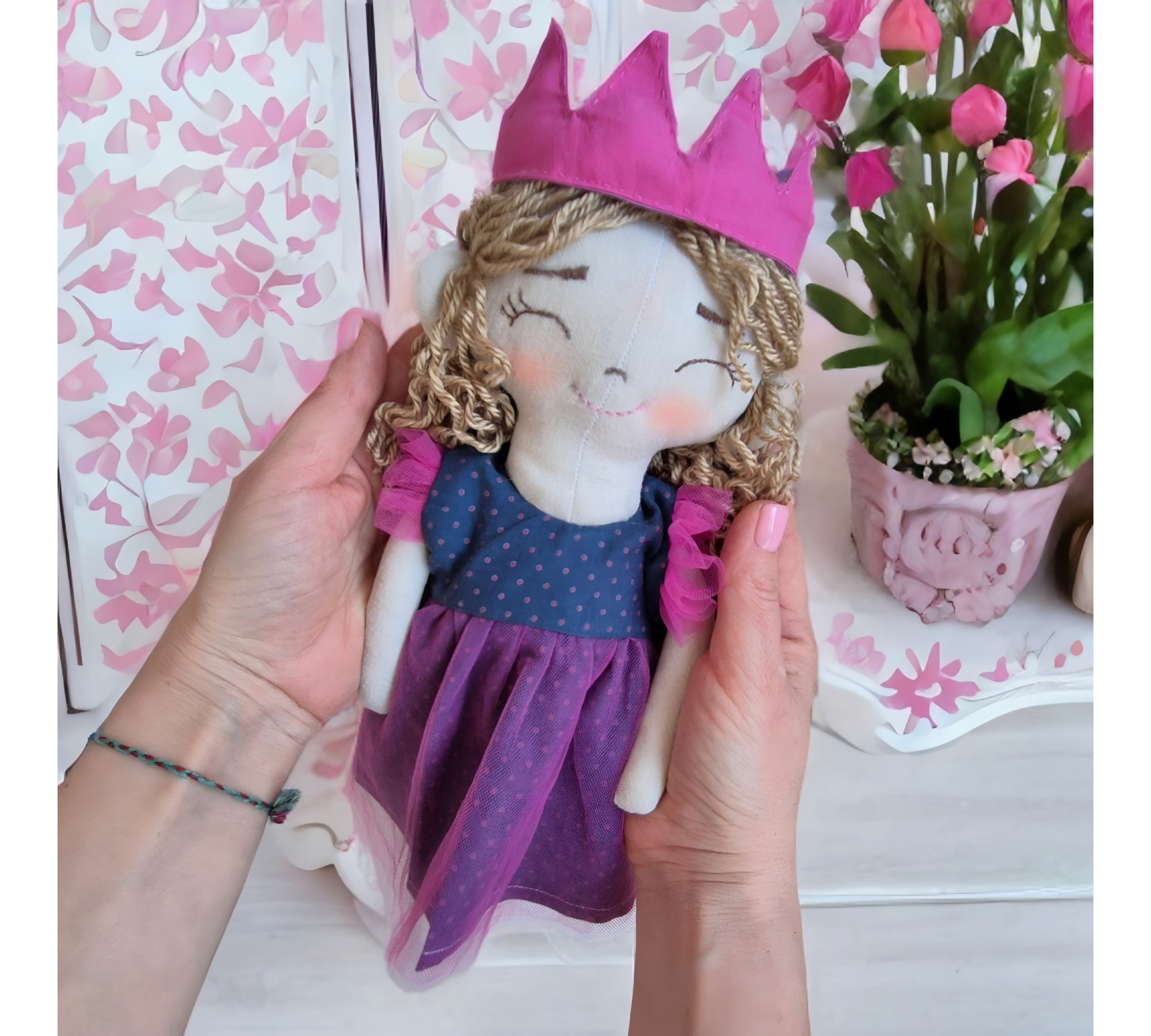 Princess Rag Doll Sewing Pattern PDF – Fabric Doll with Clothes