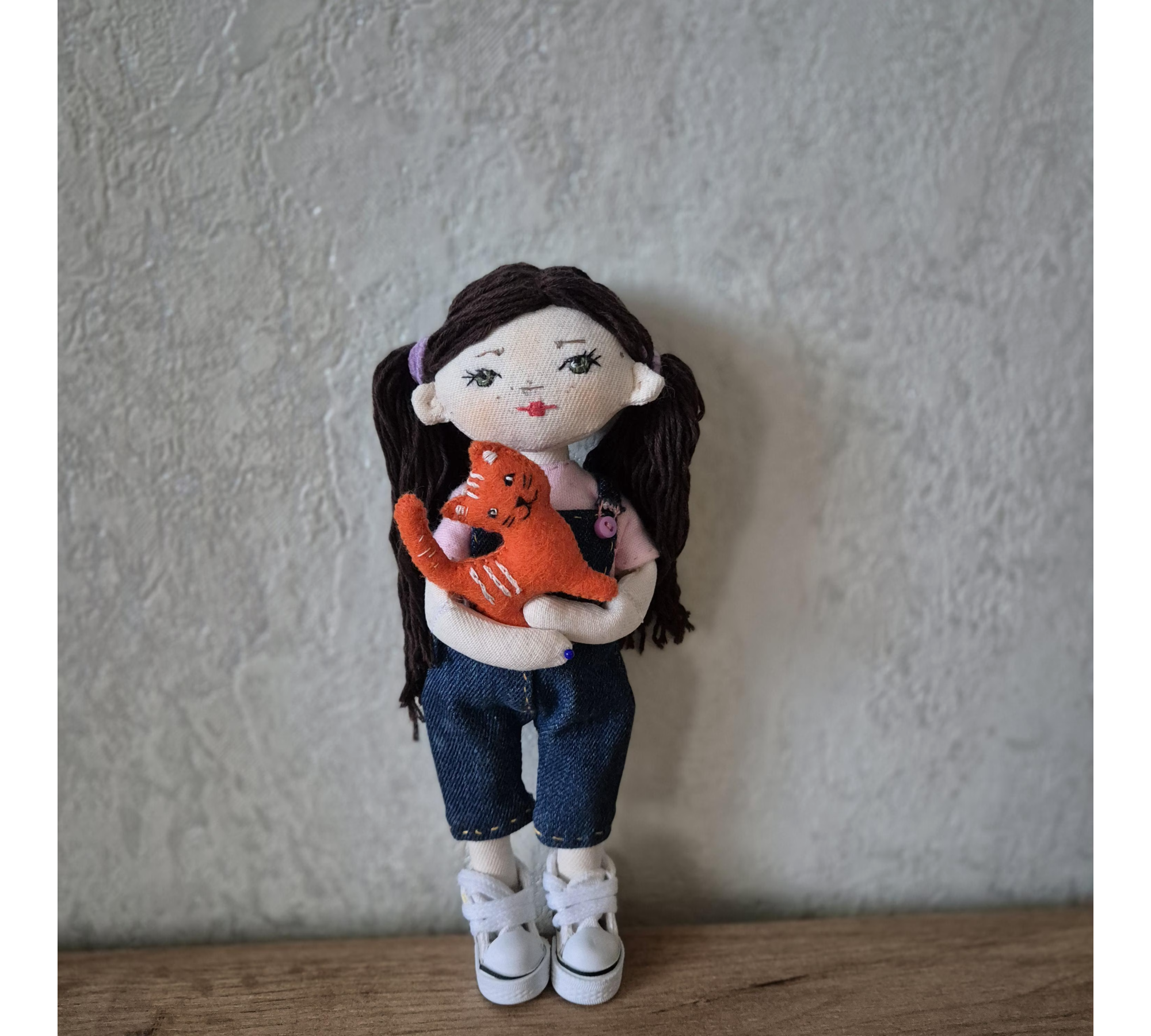 Mini Rag Doll Sewing Pattern PDF – Doll with Clothes and Cat