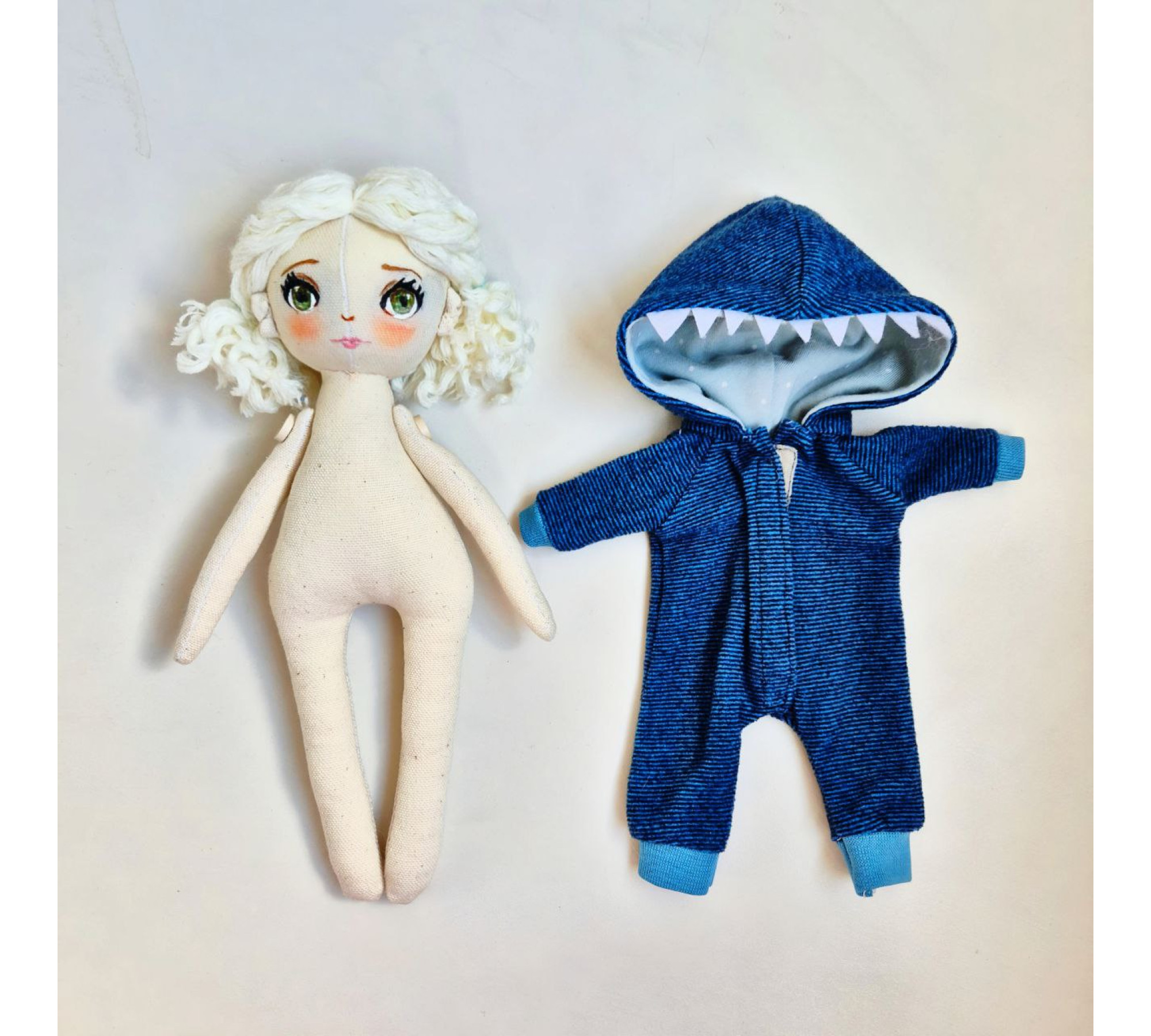 Anime Rag Doll Sewing Pattern PDF – Doll with Shark Kigurumi