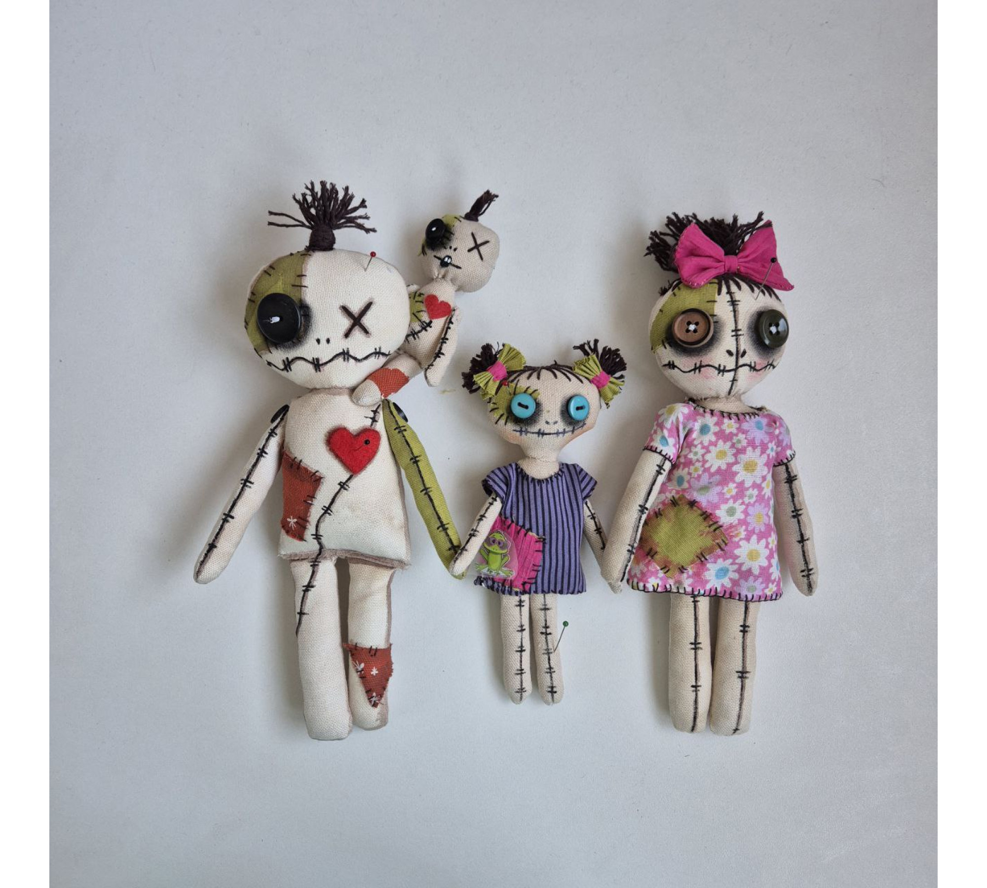 Halloween Doll Family Sewing Pattern PDF – Spooky Linen Dolls Set