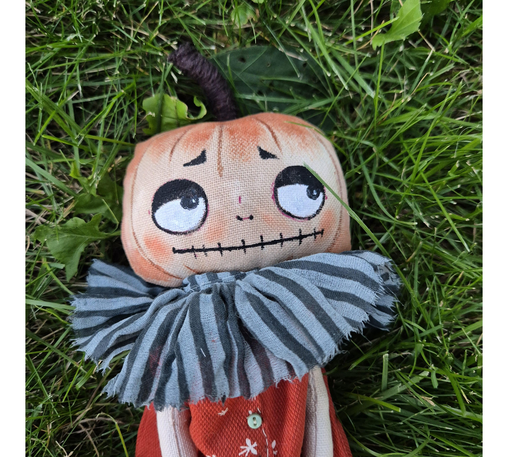 Pumpkin Rag Doll Sewing Pattern PDF – Halloween Doll with Clothes