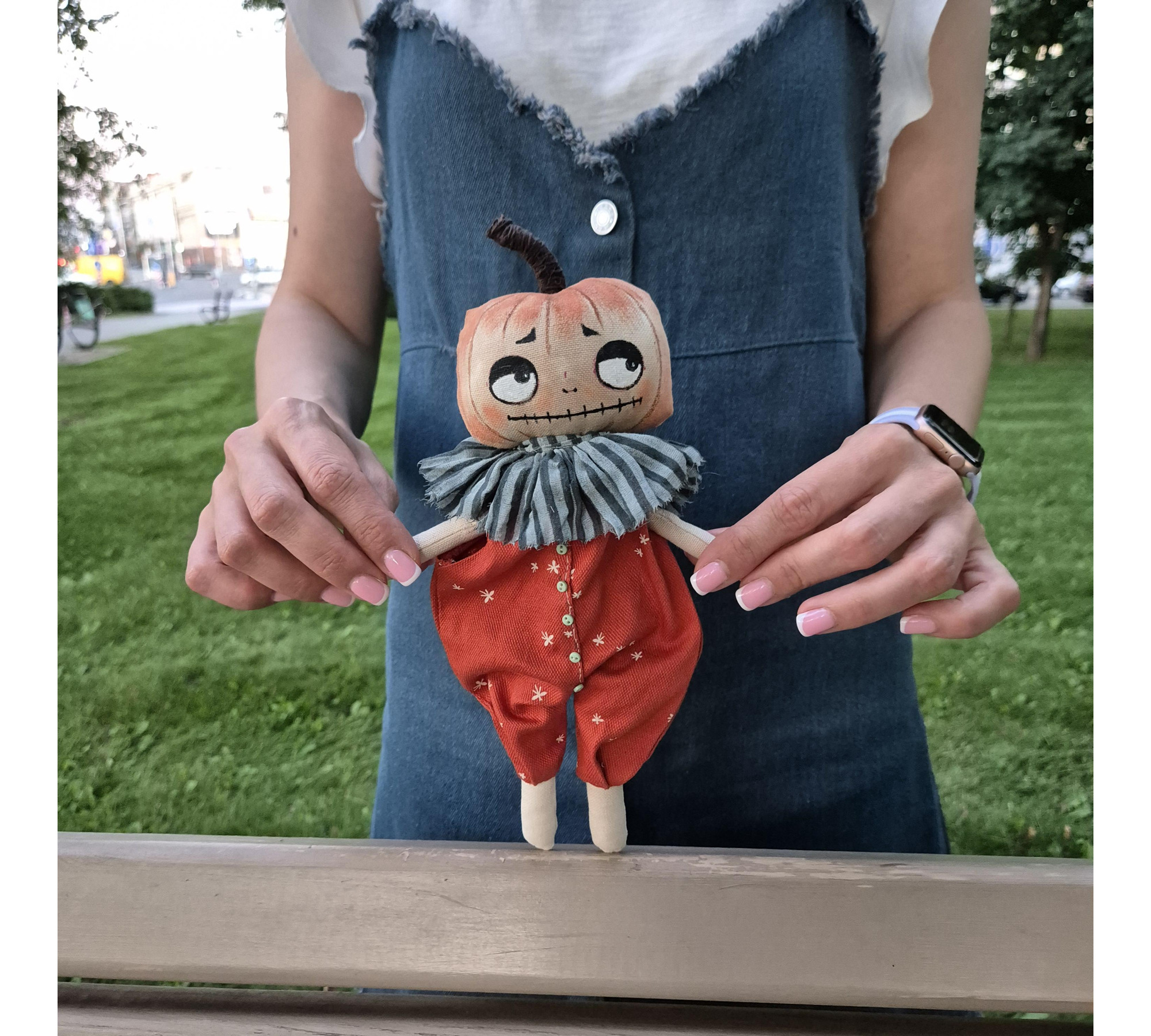 Pumpkin Rag Doll Sewing Pattern PDF – Halloween Doll with Clothes