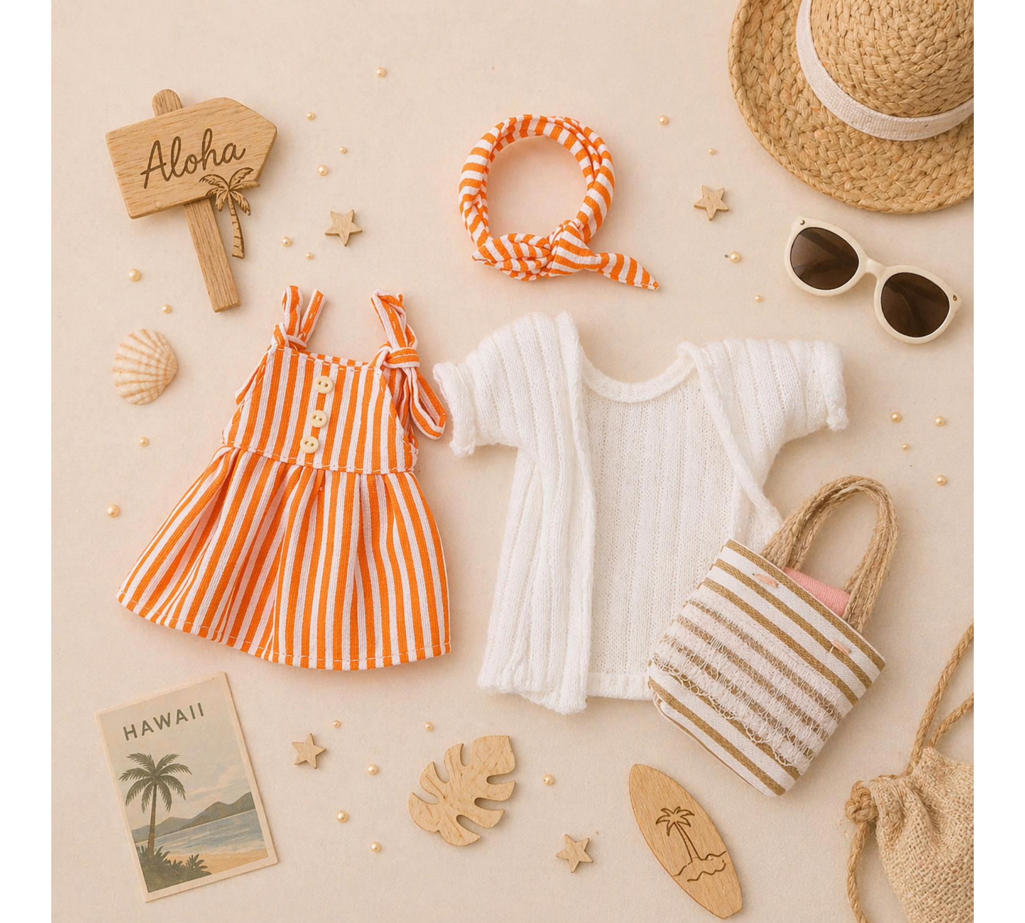 Hawaii Mouse Family Sewing Pattern PDF – Mice with Clothes and Accessories