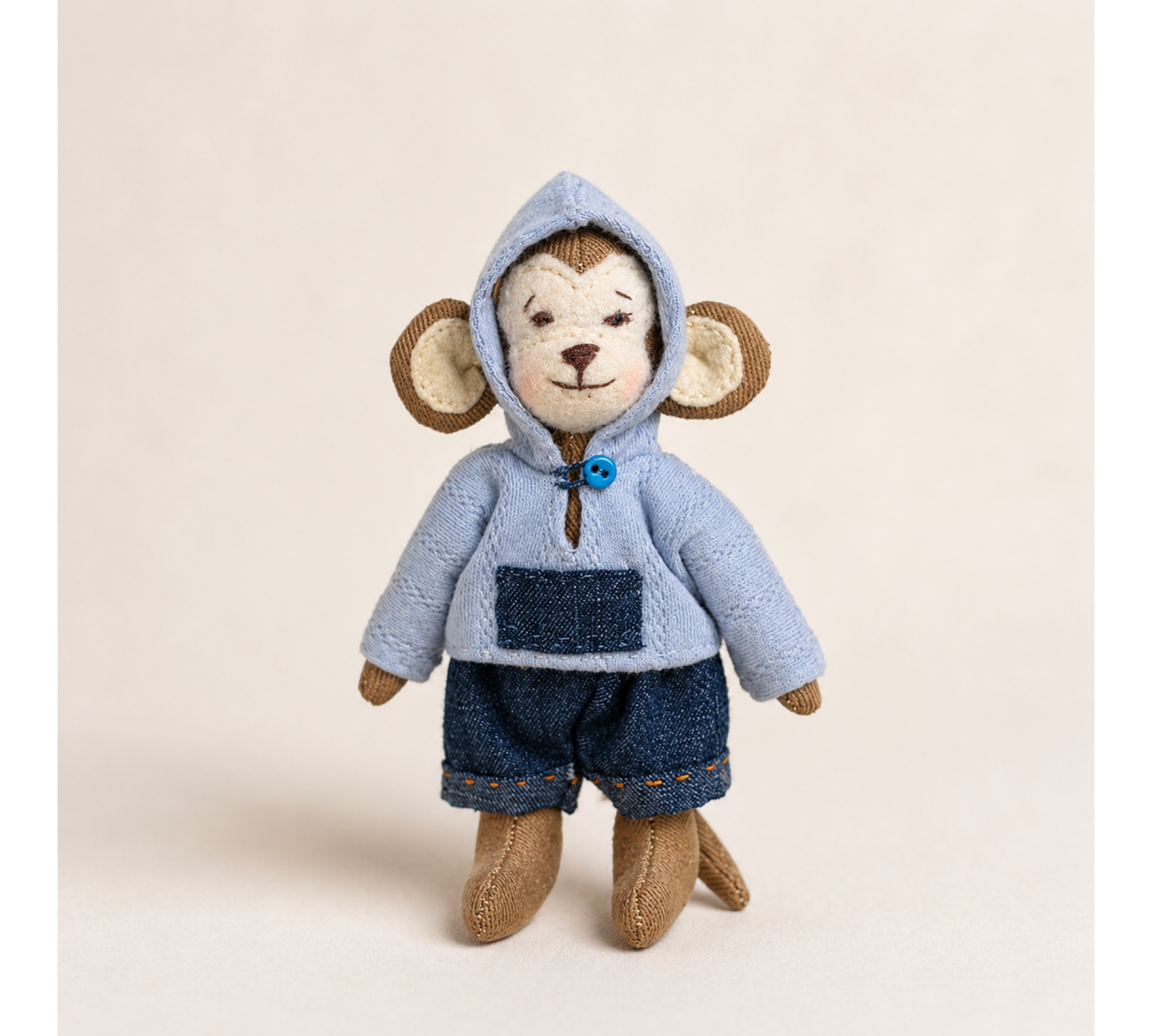 Monkey Sewing Pattern PDF – Stuffed Animal Family Dolls with Clothes