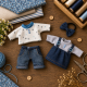 Mouse Doll Clothes Sewing Pattern PDF – Tiny Jeans, Long Sleeve Shirt and Sundress