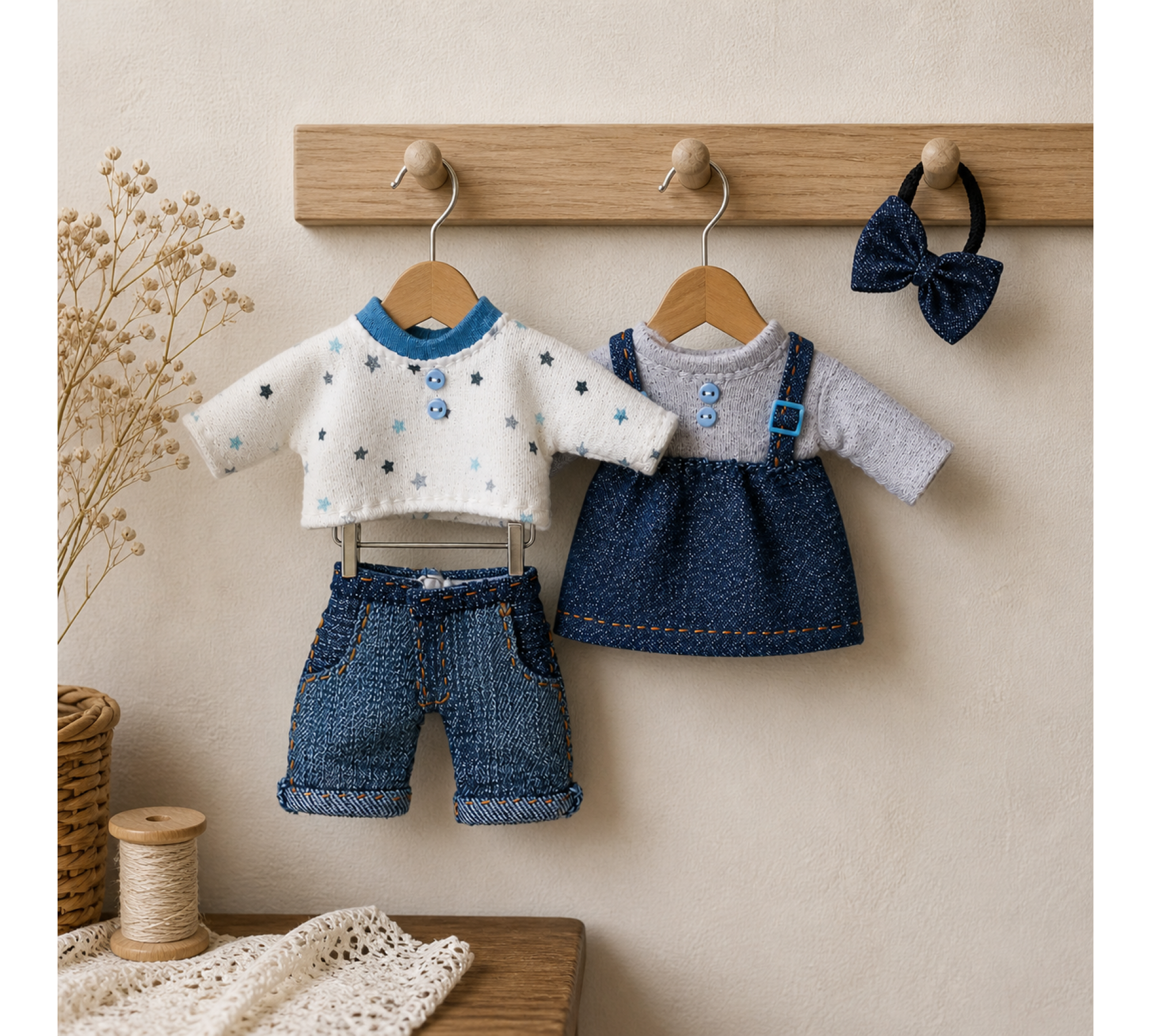 Mouse Doll Clothes Sewing Pattern PDF – Tiny Jeans, Long Sleeve Shirt and Sundress Mouse Doll Clothes Sewing Pattern PDF – Tiny Jeans, Long Sleeve Shirt and Sundress