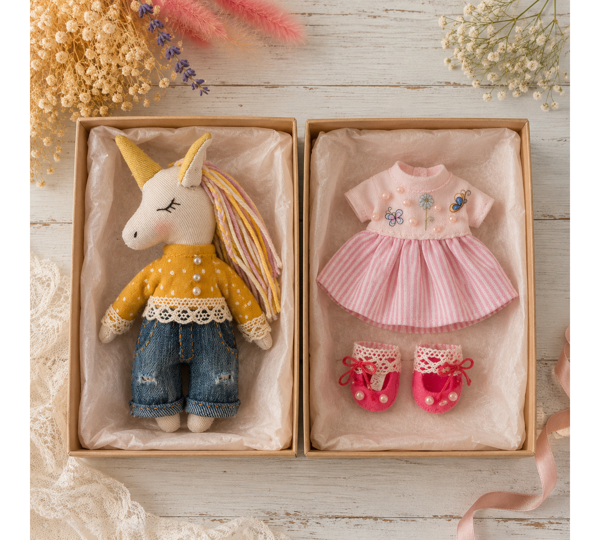Unicorn Sewing Pattern PDF – Mini Unicorn Doll with Clothes