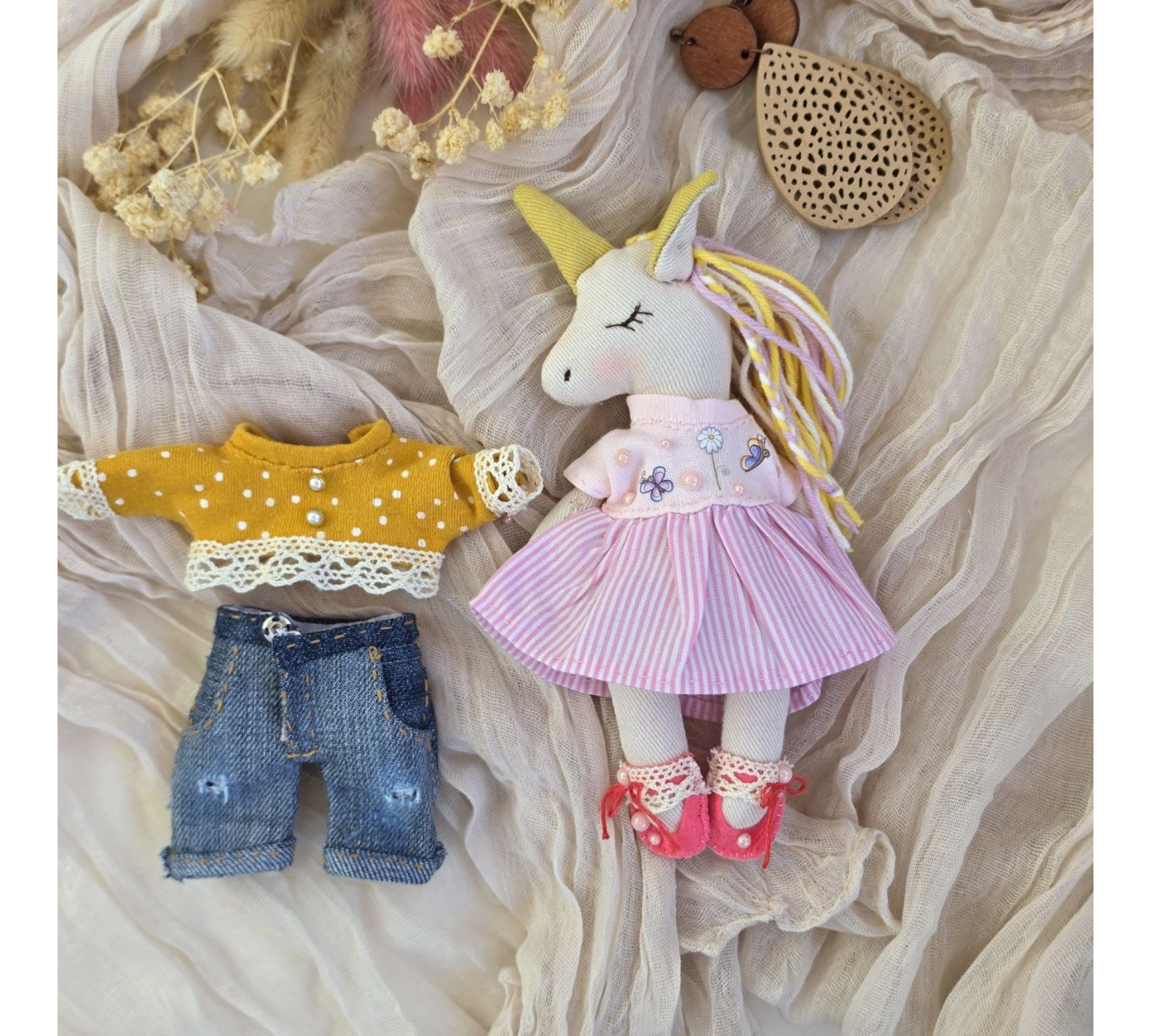 Unicorn Sewing Pattern PDF – Mini Unicorn Doll with Clothes