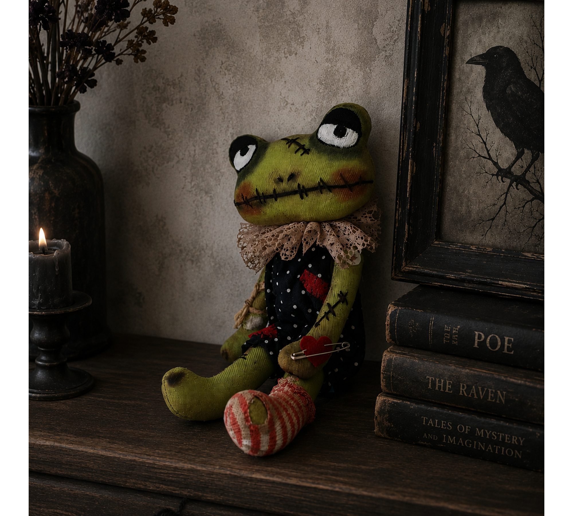 Halloween Frog Doll Sewing Pattern PDF – Primitive Attic Cloth Doll