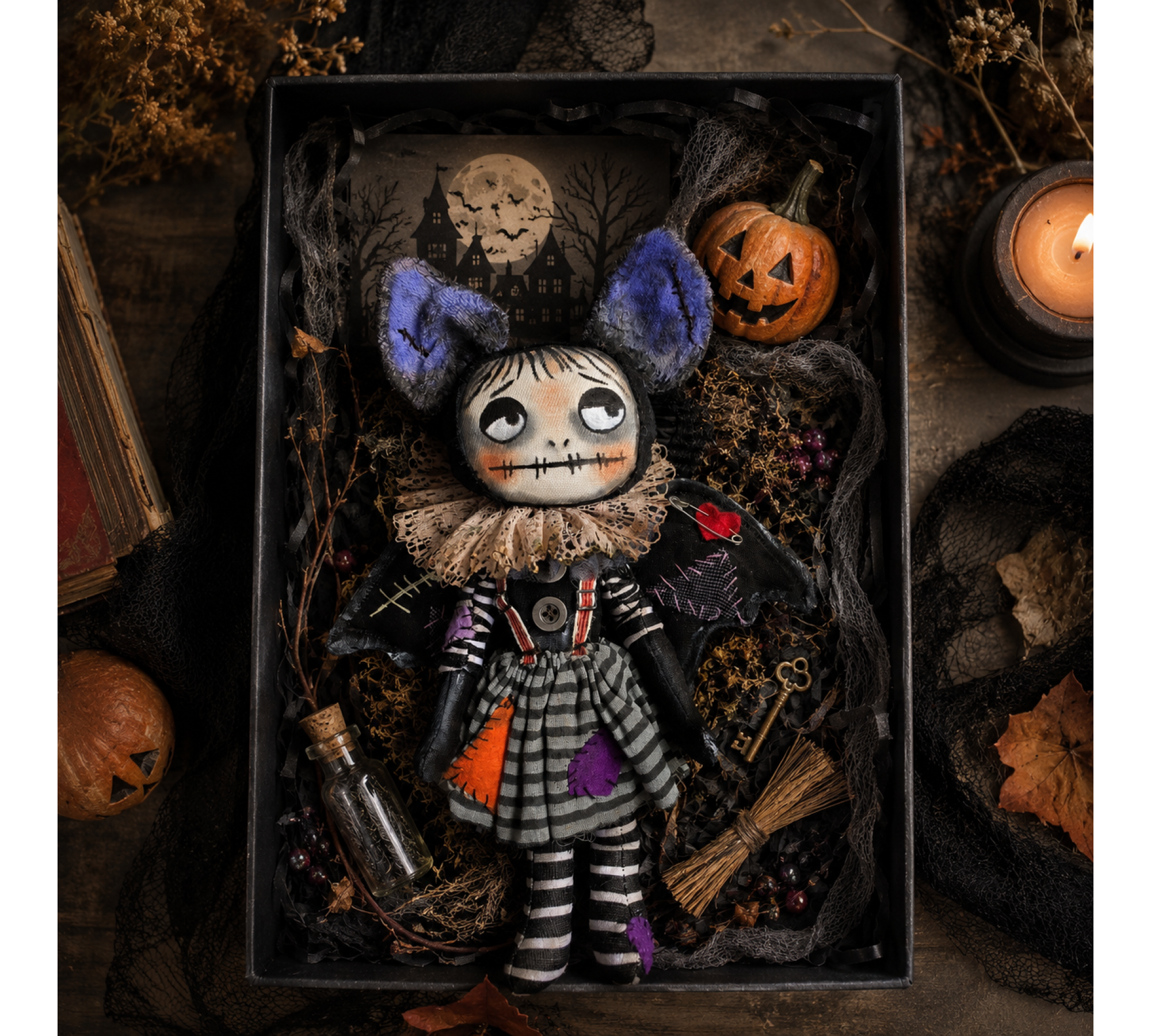 Halloween Bat Doll Sewing Pattern PDF – Primitive Attic Cloth Doll