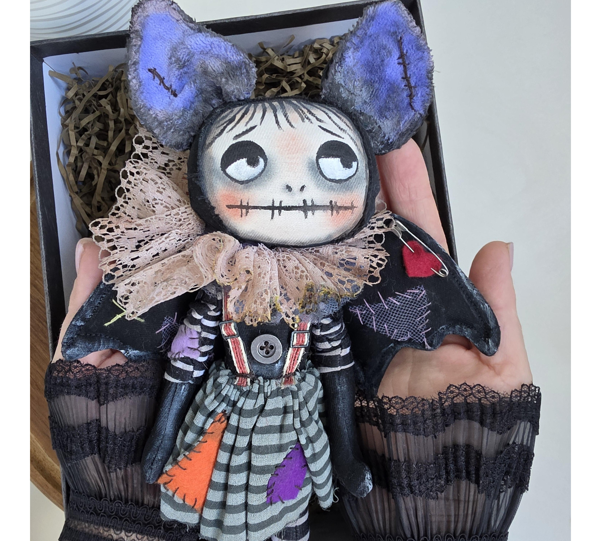 Halloween Bat Doll Sewing Pattern PDF – Primitive Attic Cloth Doll