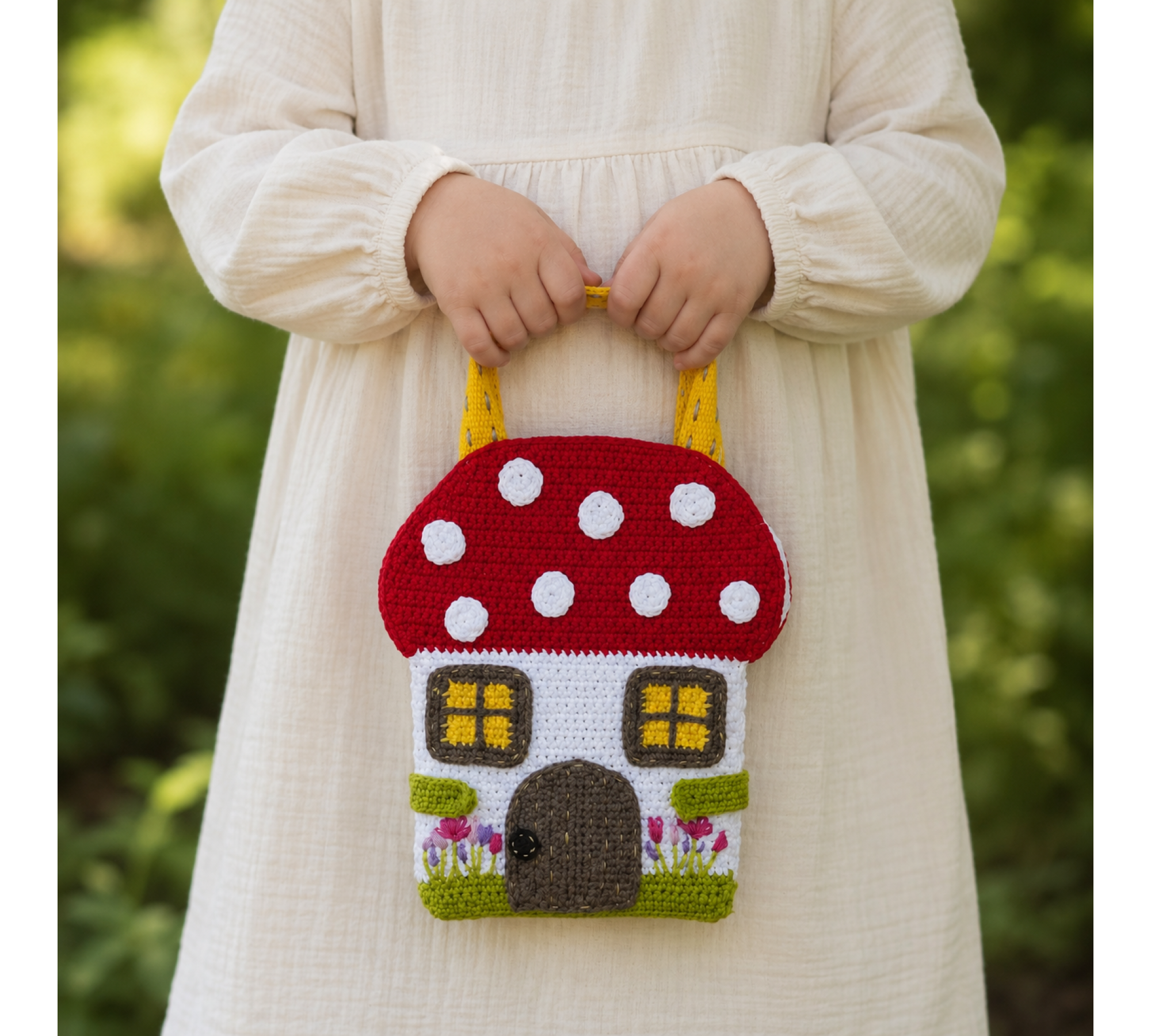 Mushroom House Bag Crochet Pattern PDF – Dollhouse Purse