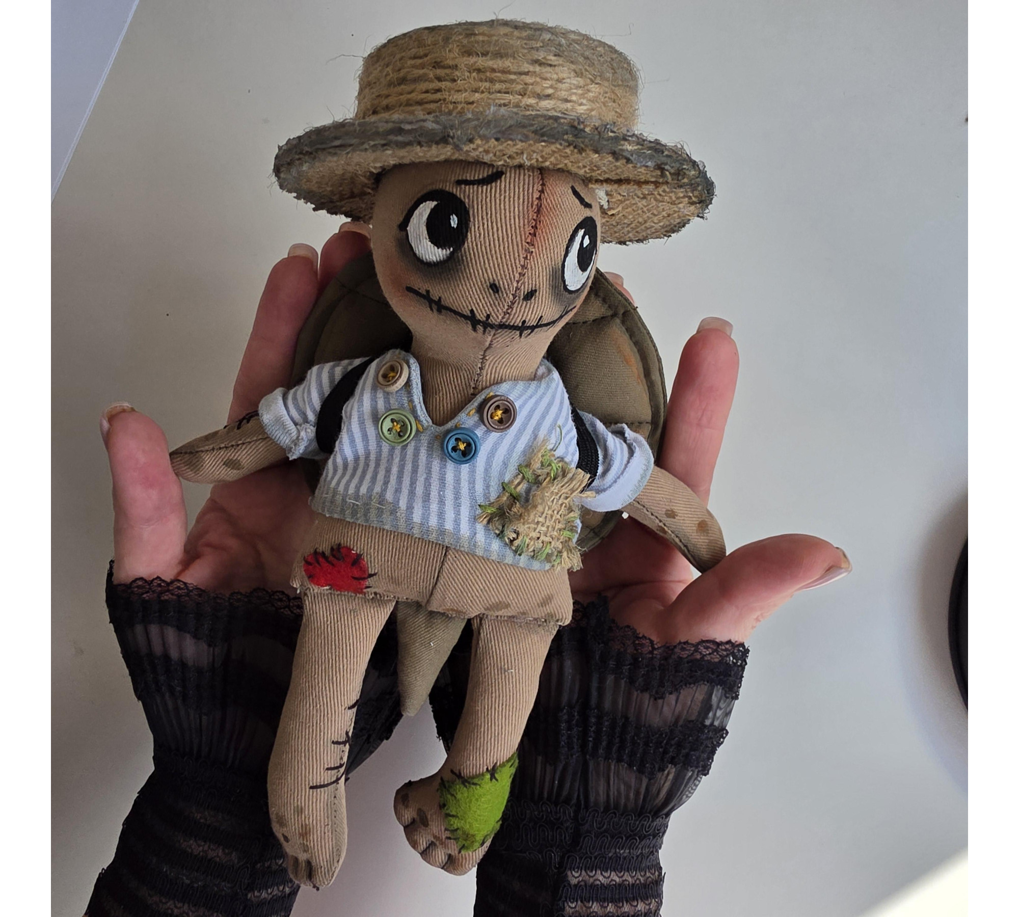 Halloween Turtle Doll Sewing Pattern PDF – Primitive Attic Cloth Doll