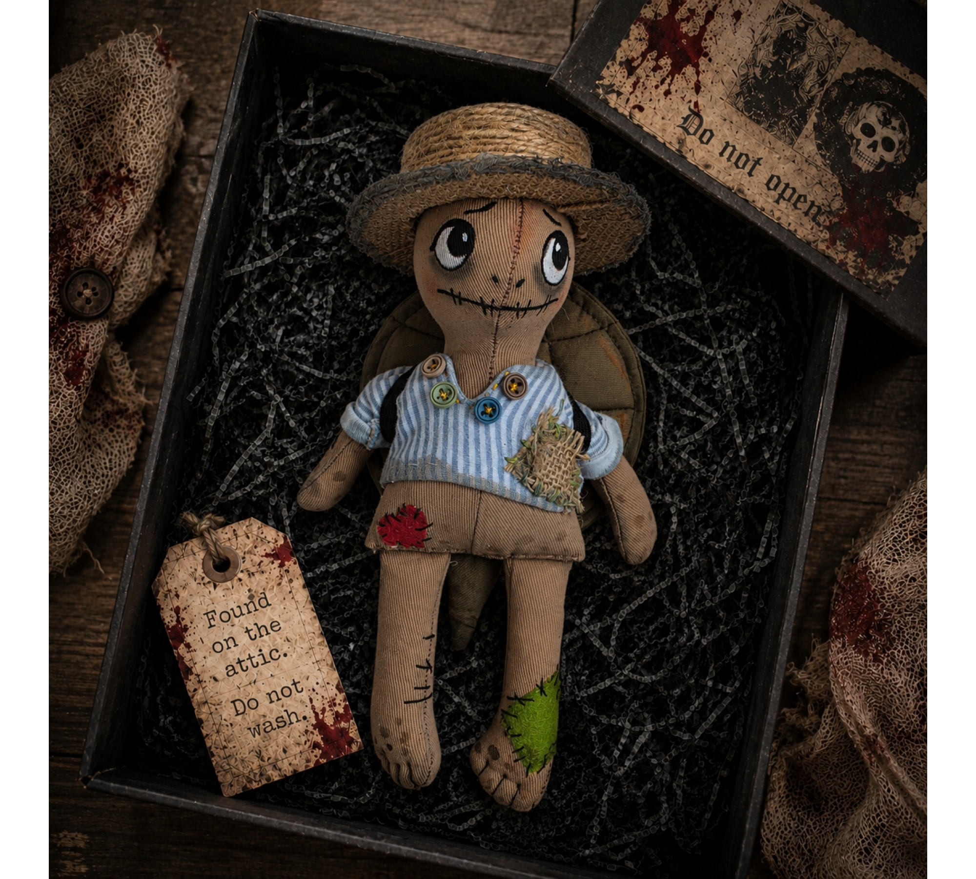 Halloween Turtle Doll Sewing Pattern PDF – Primitive Attic Cloth Doll