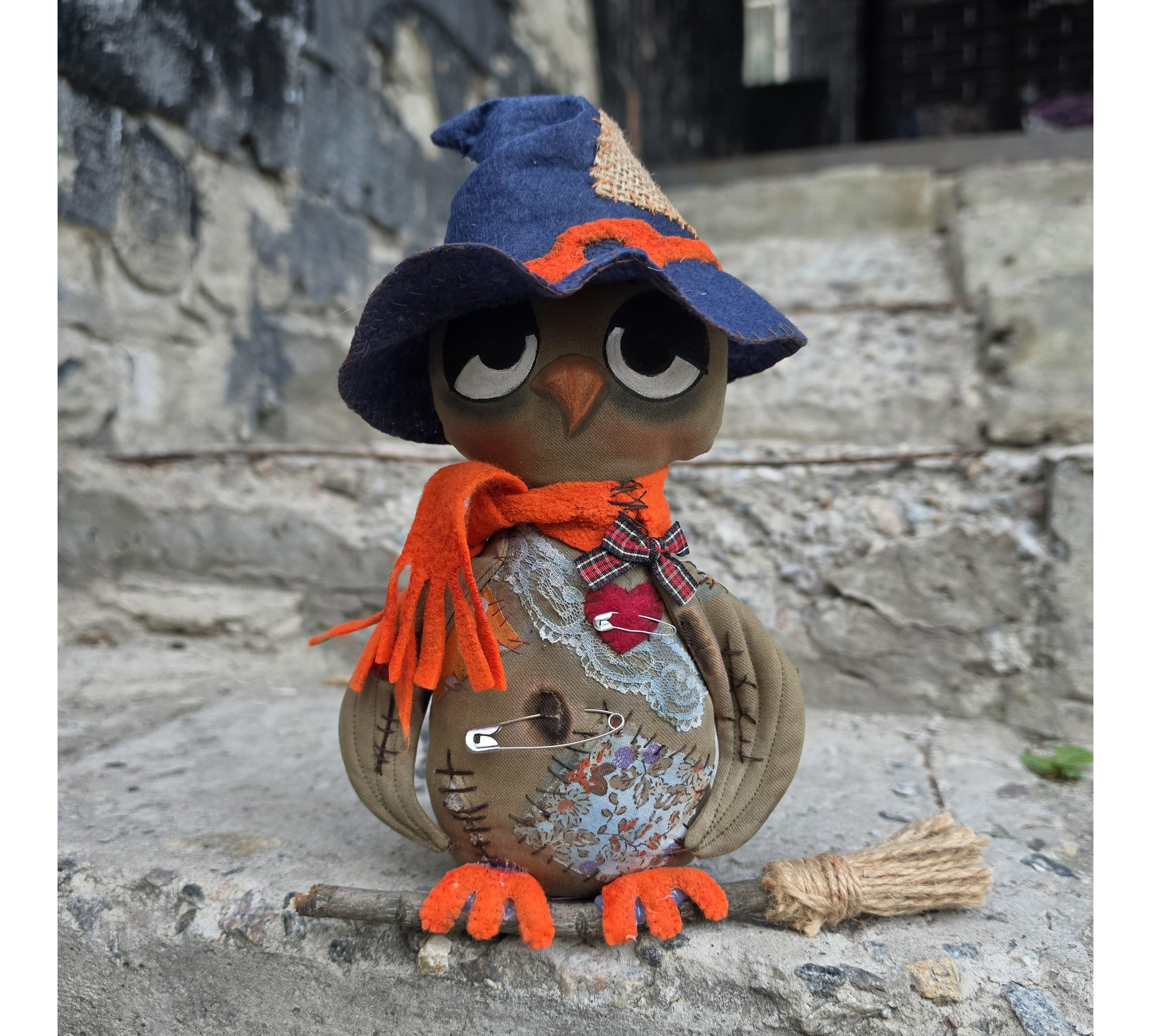 Halloween Owl Sewing Pattern PDF – Primitive Attic Decor Doll