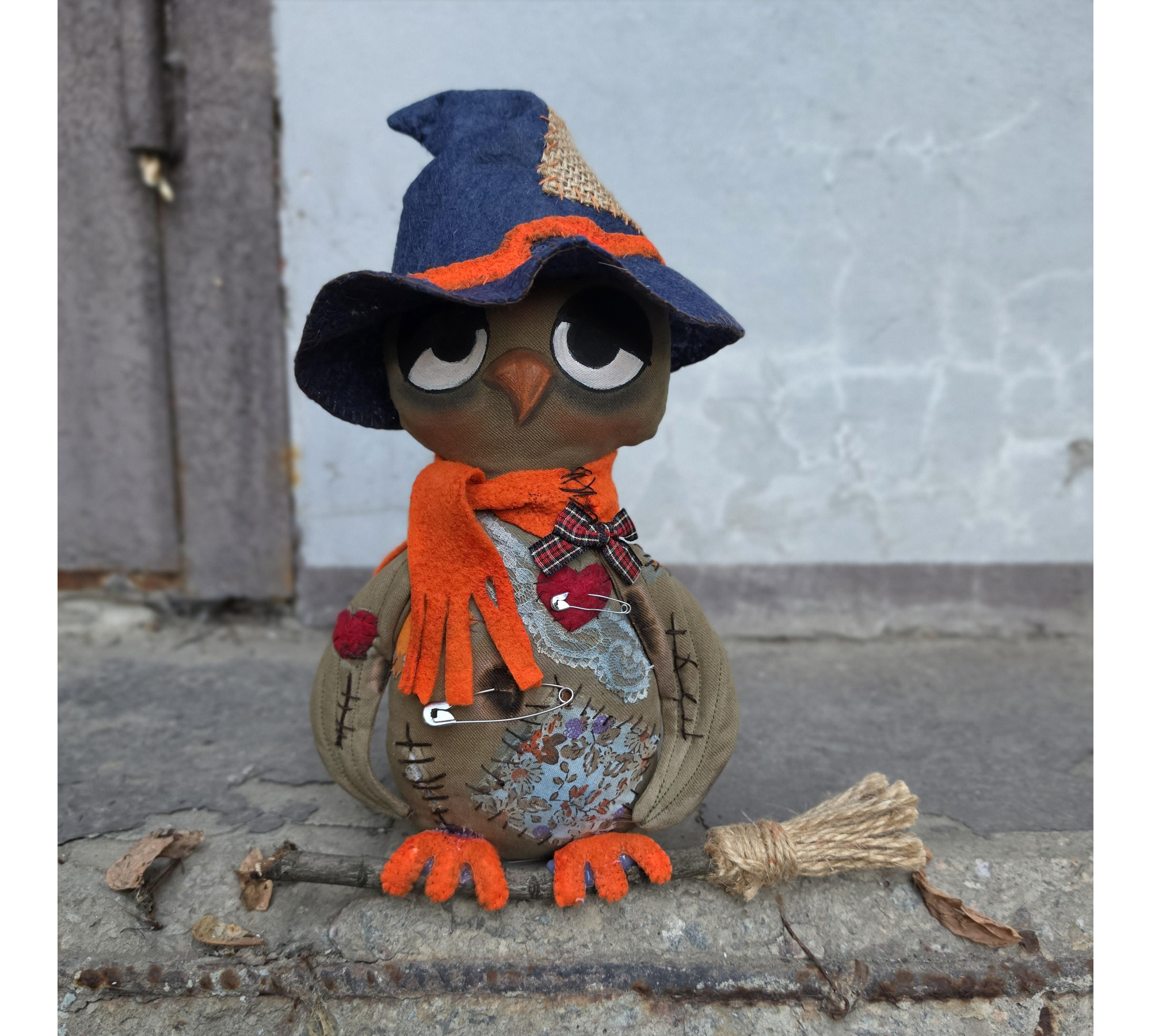 Halloween Owl Sewing Pattern PDF – Primitive Attic Decor Doll