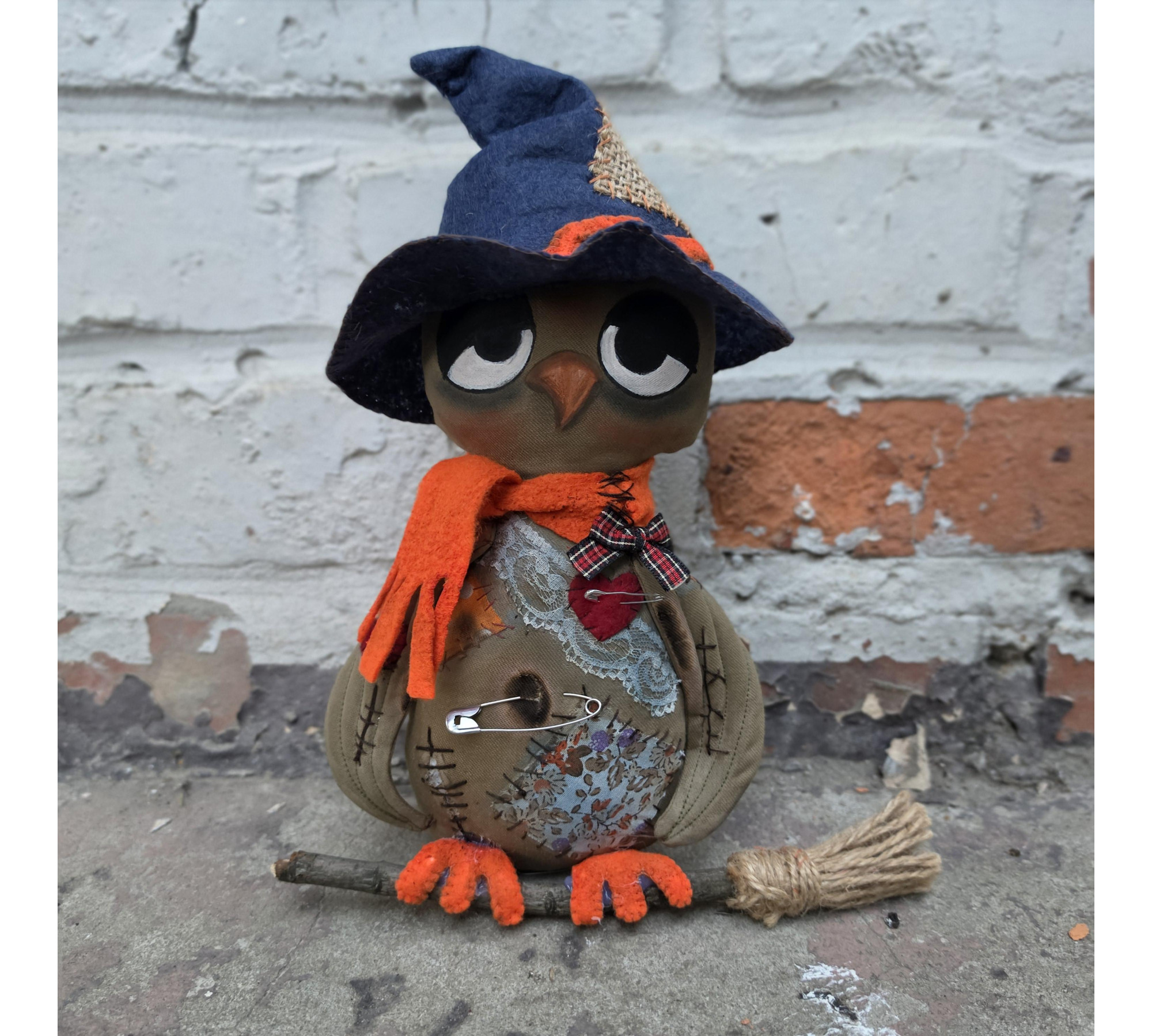 Halloween Owl Sewing Pattern PDF – Primitive Attic Decor Doll