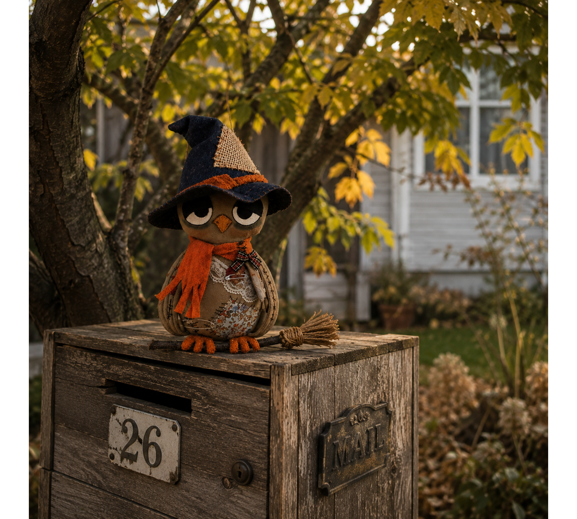 Halloween Owl Sewing Pattern PDF – Primitive Attic Decor Doll