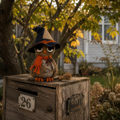 Halloween Owl Sewing Pattern PDF – Primitive Attic Decor Doll