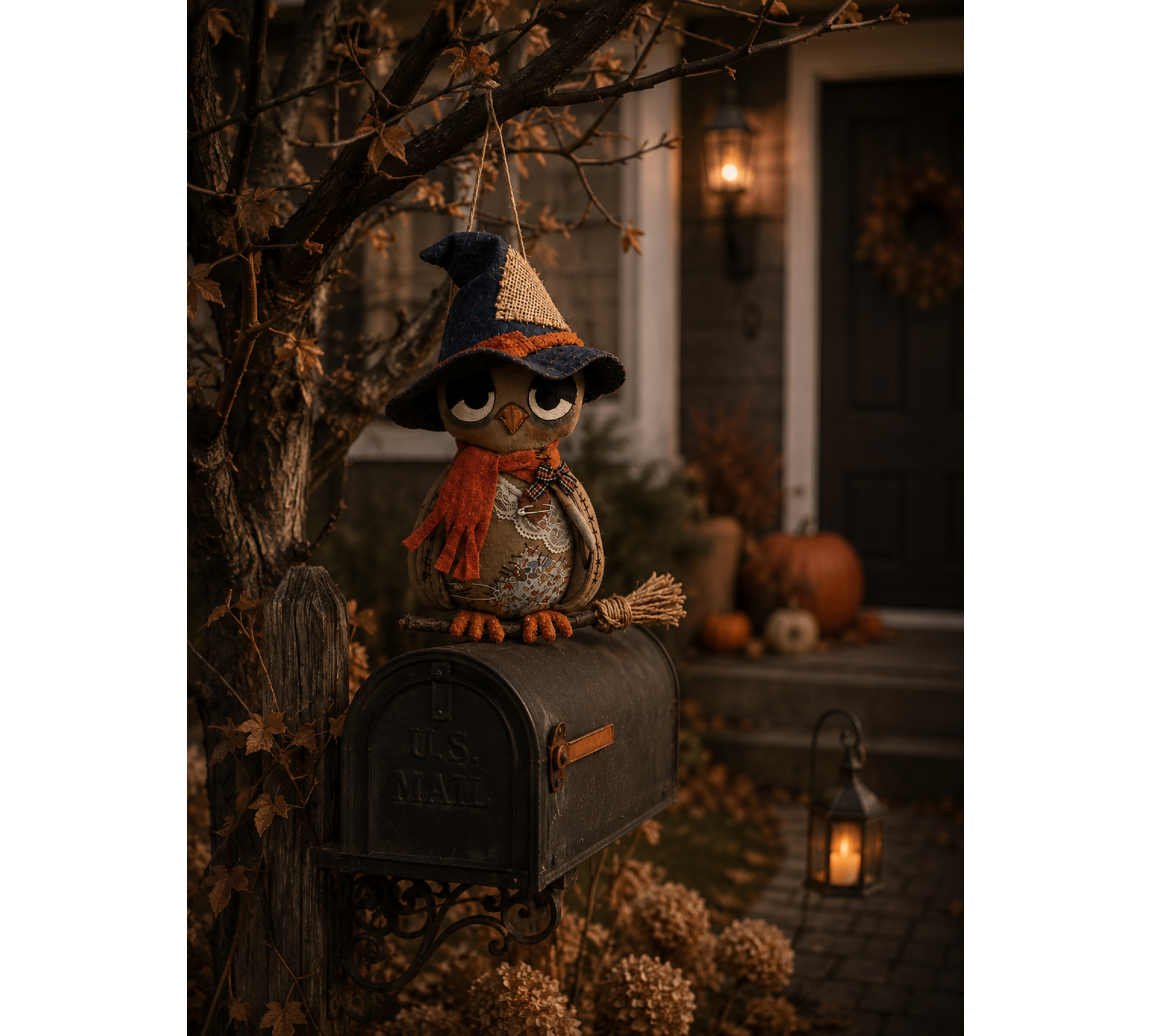 Halloween Owl Sewing Pattern PDF – Primitive Attic Decor Doll