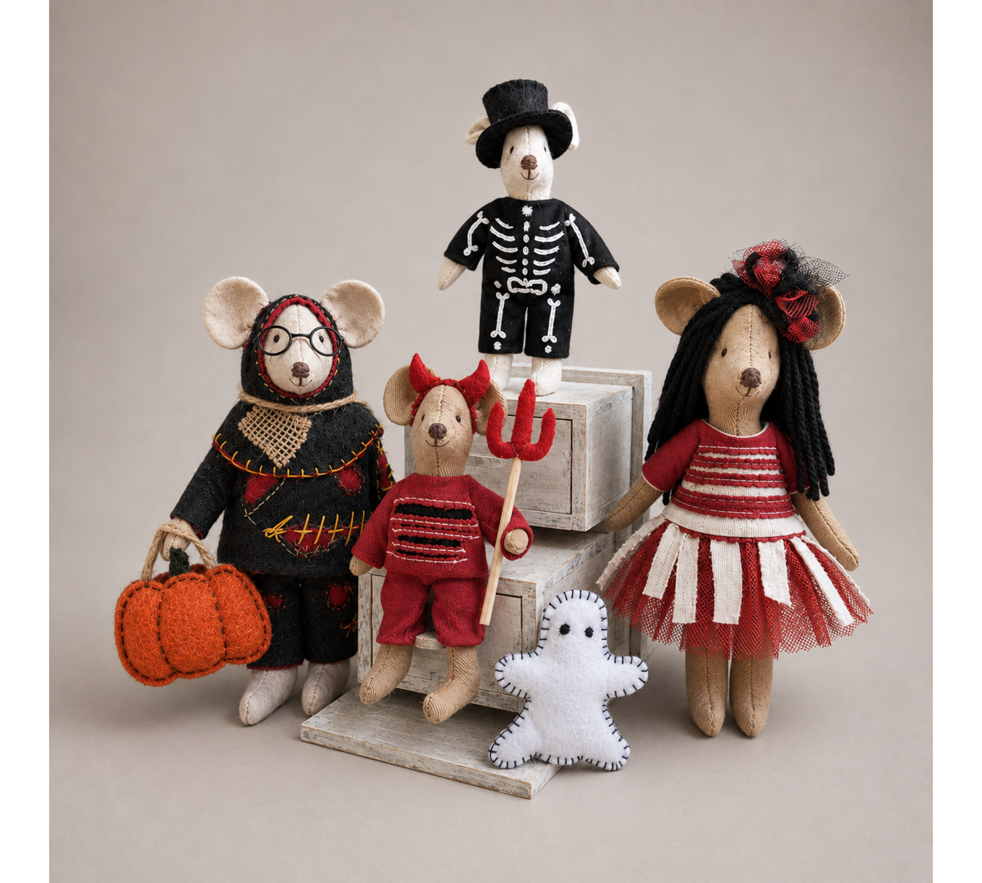 Halloween Mouse Family Sewing Pattern PDF – Mice with Costumes