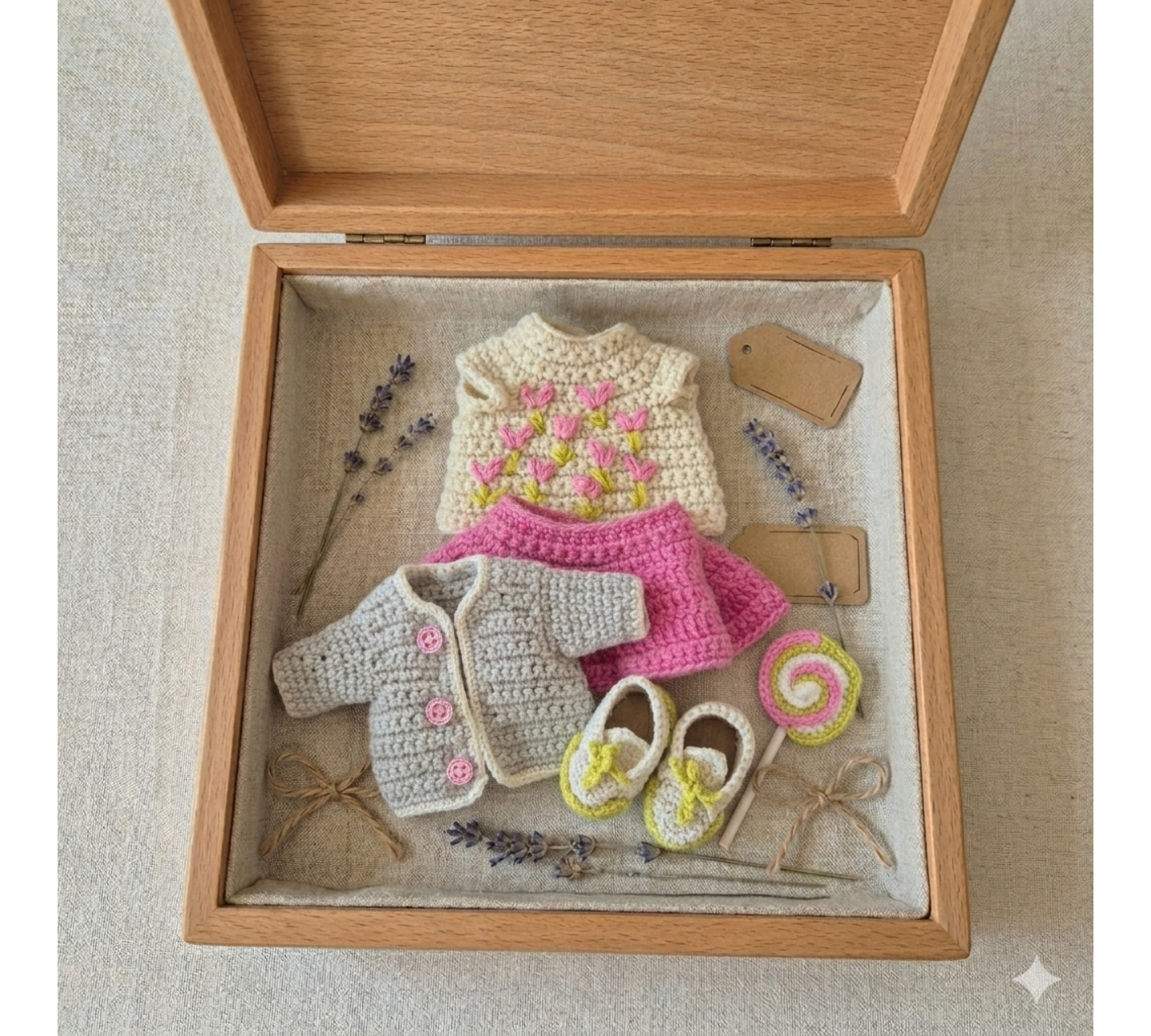 Crochet Doll Clothes Pattern PDF – Wardrobe for 8–9 Inch Auri Dolls