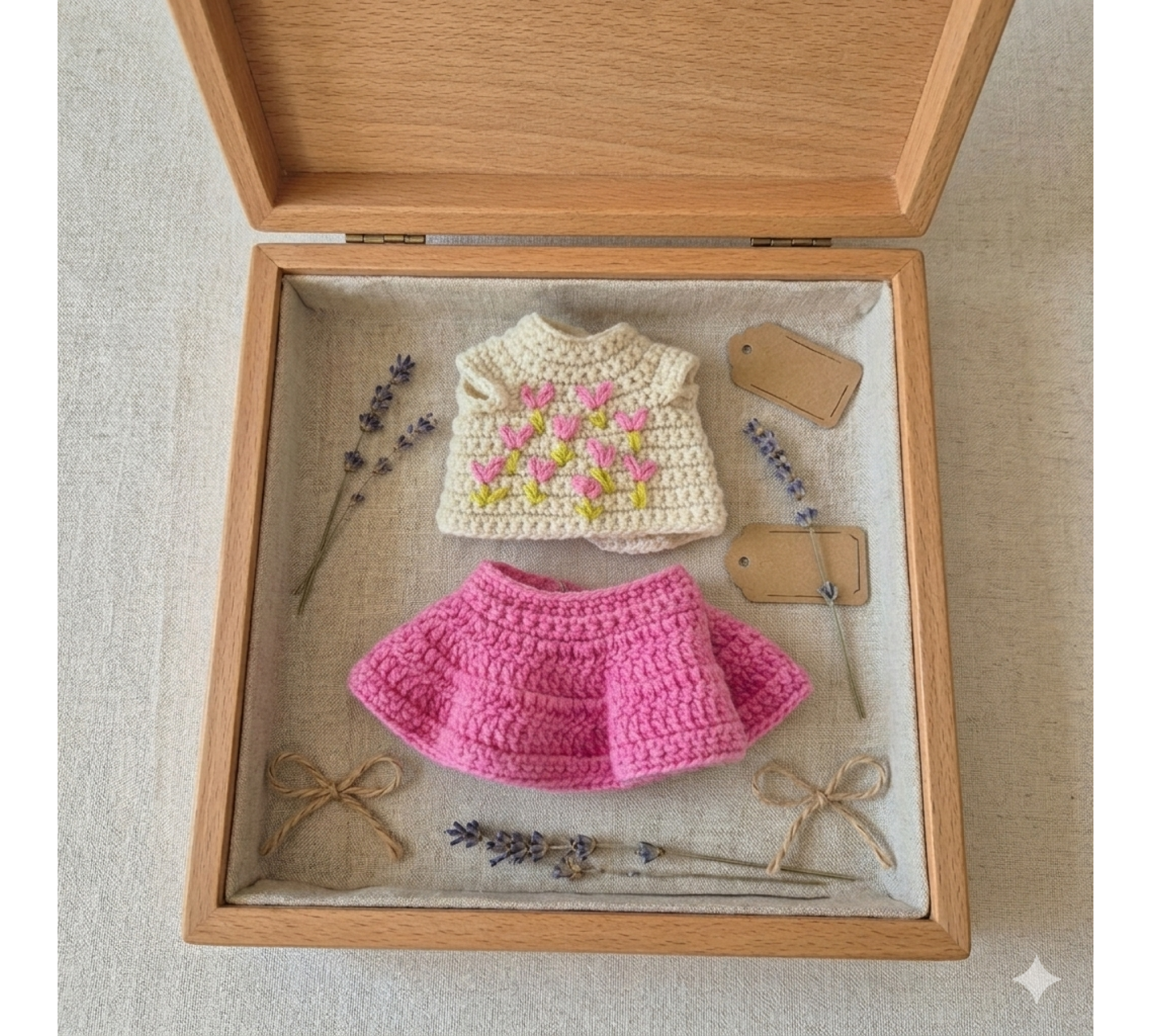 Crochet Doll Clothes Pattern PDF – Wardrobe for 8–9 Inch Auri Dolls