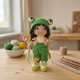 Auri Frog Hat Doll Crochet Pattern PDF – 9 Inch Amigurumi Doll