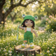 Auri Frog Hat Doll Crochet Pattern PDF – 9 Inch Amigurumi Doll