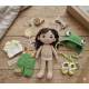 Auri Frog Hat Doll Crochet Pattern PDF – 9 Inch Amigurumi Doll