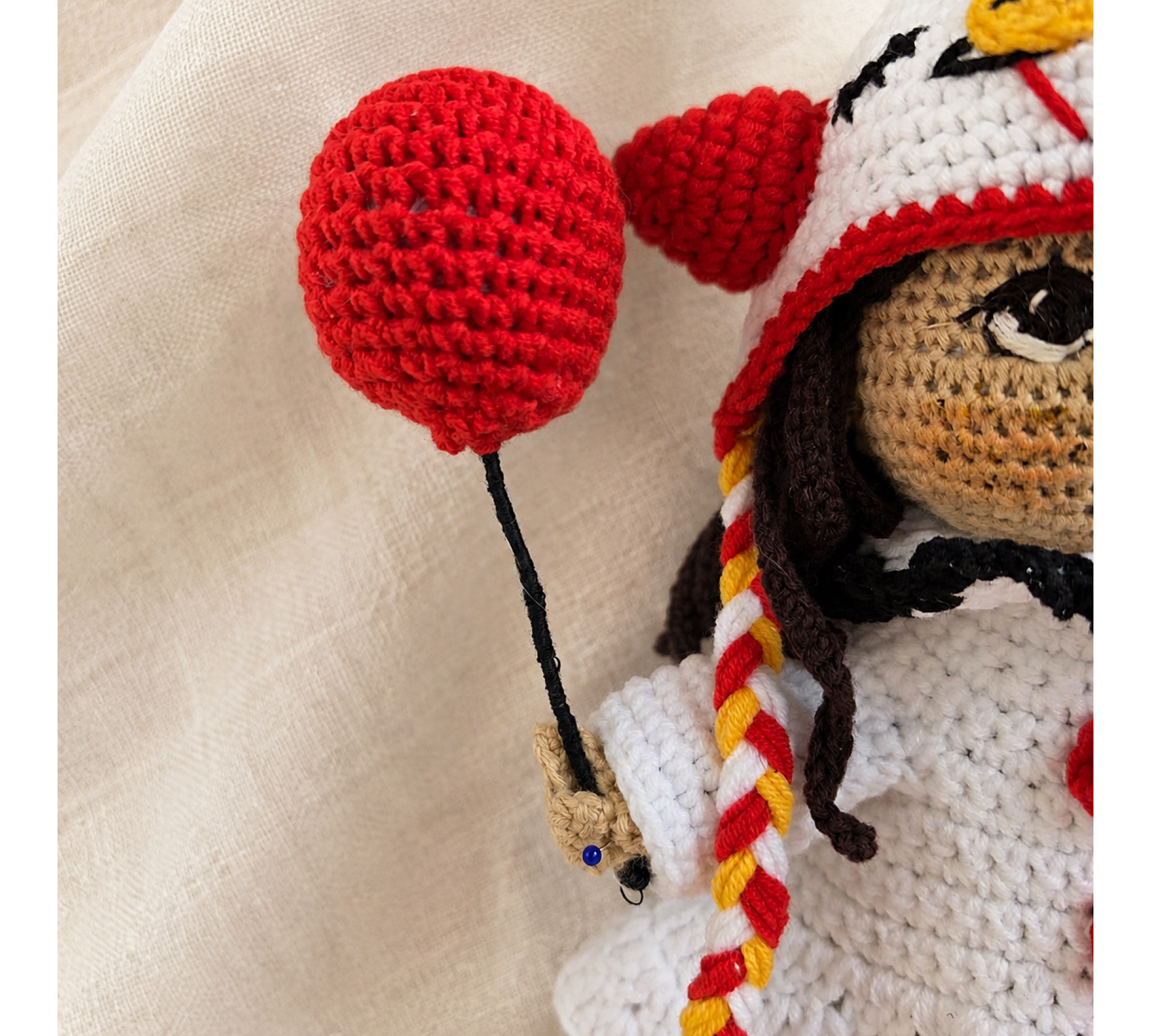 Halloween Clown Crochet Doll Pattern PDF – 9 Inch Auri Amigurumi Doll