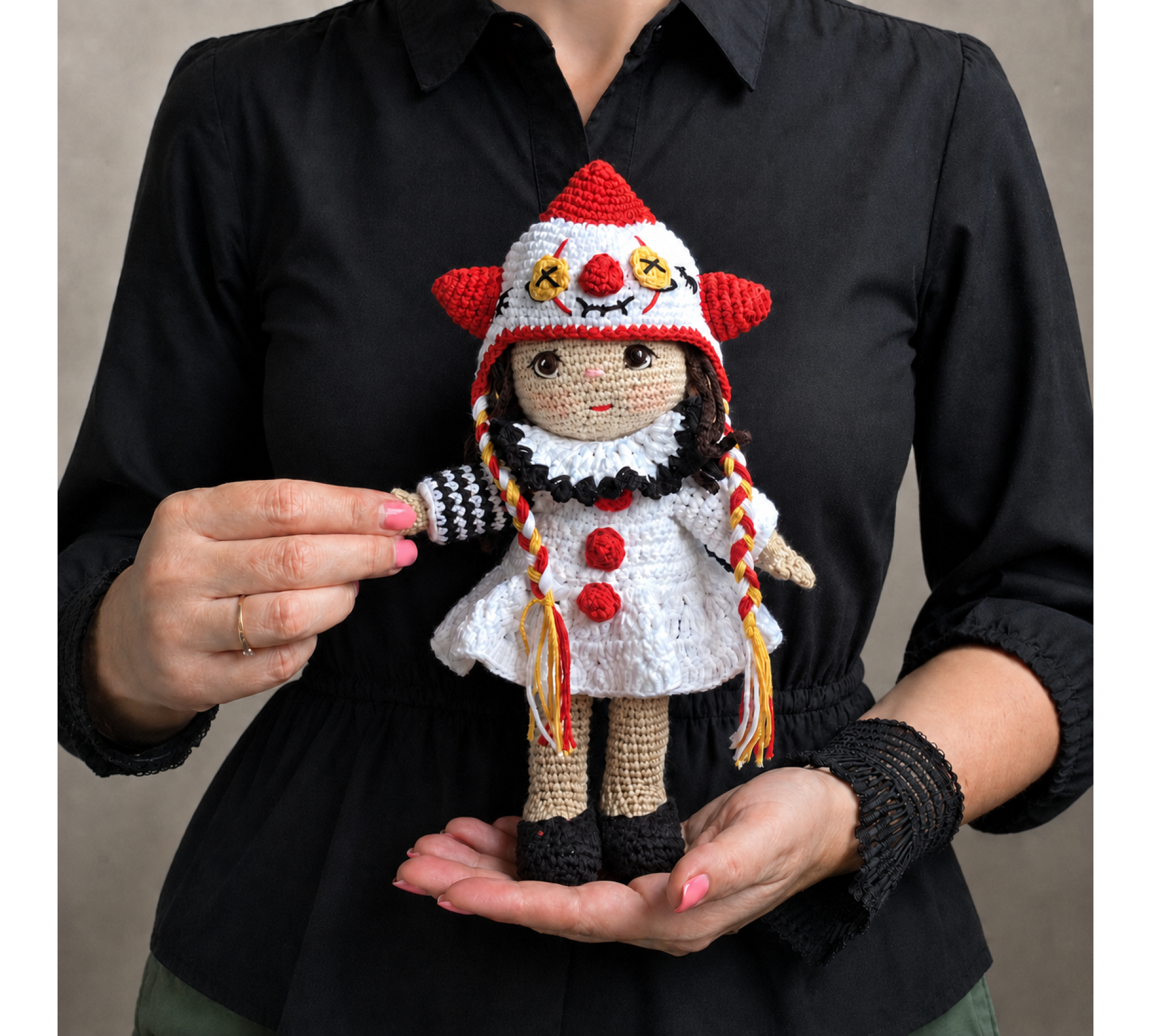 Halloween Clown Crochet Doll Pattern PDF – 9 Inch Auri Amigurumi Doll Halloween Clown Crochet Doll Pattern PDF – 9 Inch Auri Amigurumi Doll