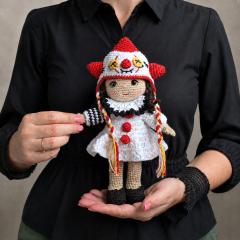 Halloween Clown Crochet Doll Pattern PDF – 9 Inch Auri Amigurumi Doll