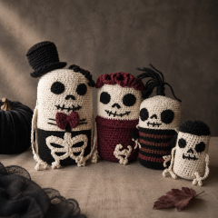 Halloween Skeleton Nesting Dolls Crochet Pattern PDF – 4 Monster Dolls