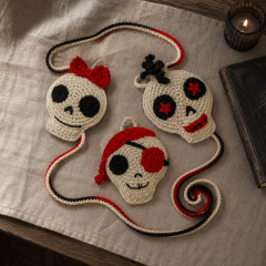 Crochet Skull Pattern PDF – 3 Halloween Amigurumi Skull Designs