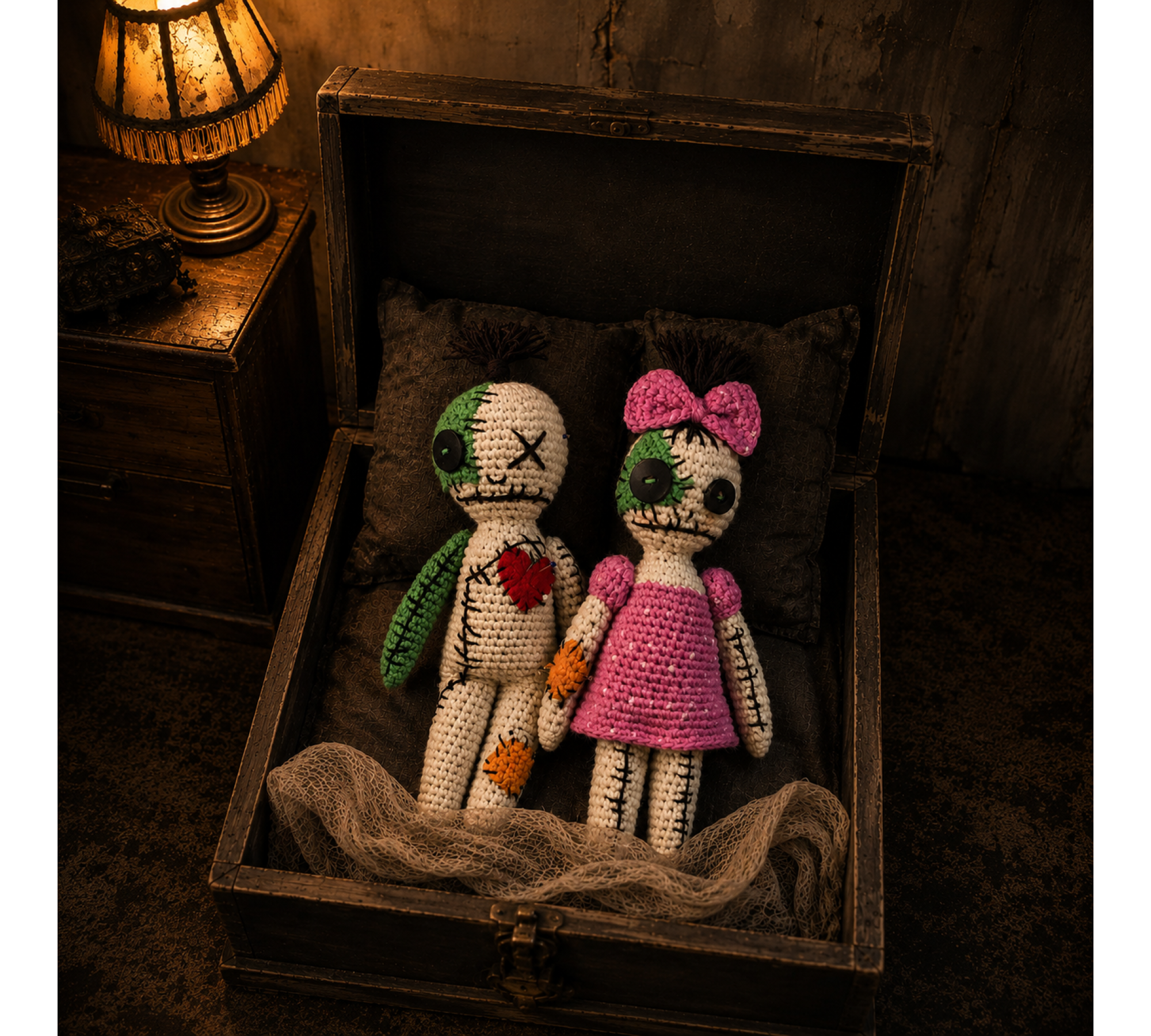 Voodoo Doll Crochet Pattern PDF – Halloween Amigurumi Boy & Girl