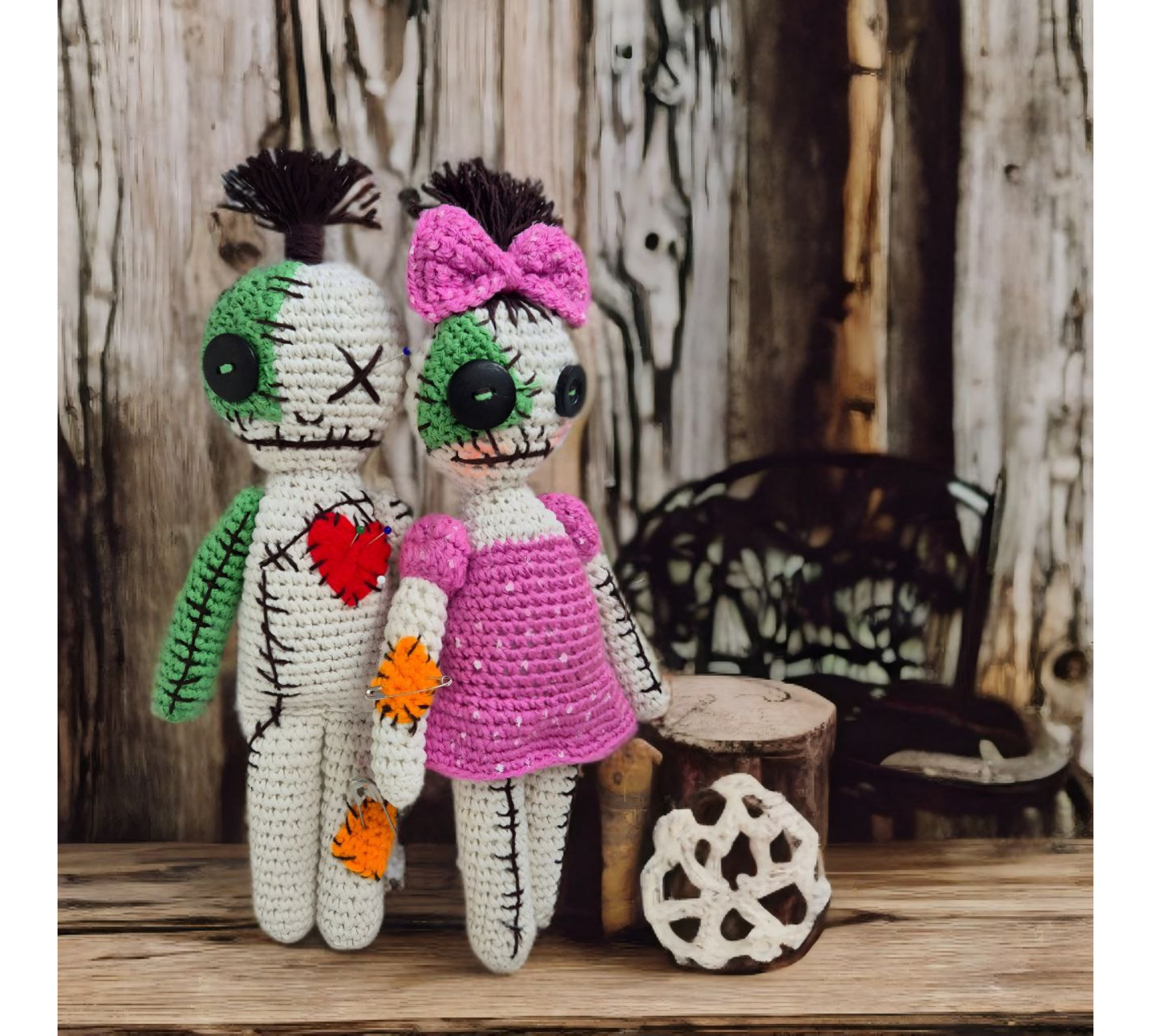 Voodoo Doll Crochet Pattern PDF – Halloween Amigurumi Boy & Girl